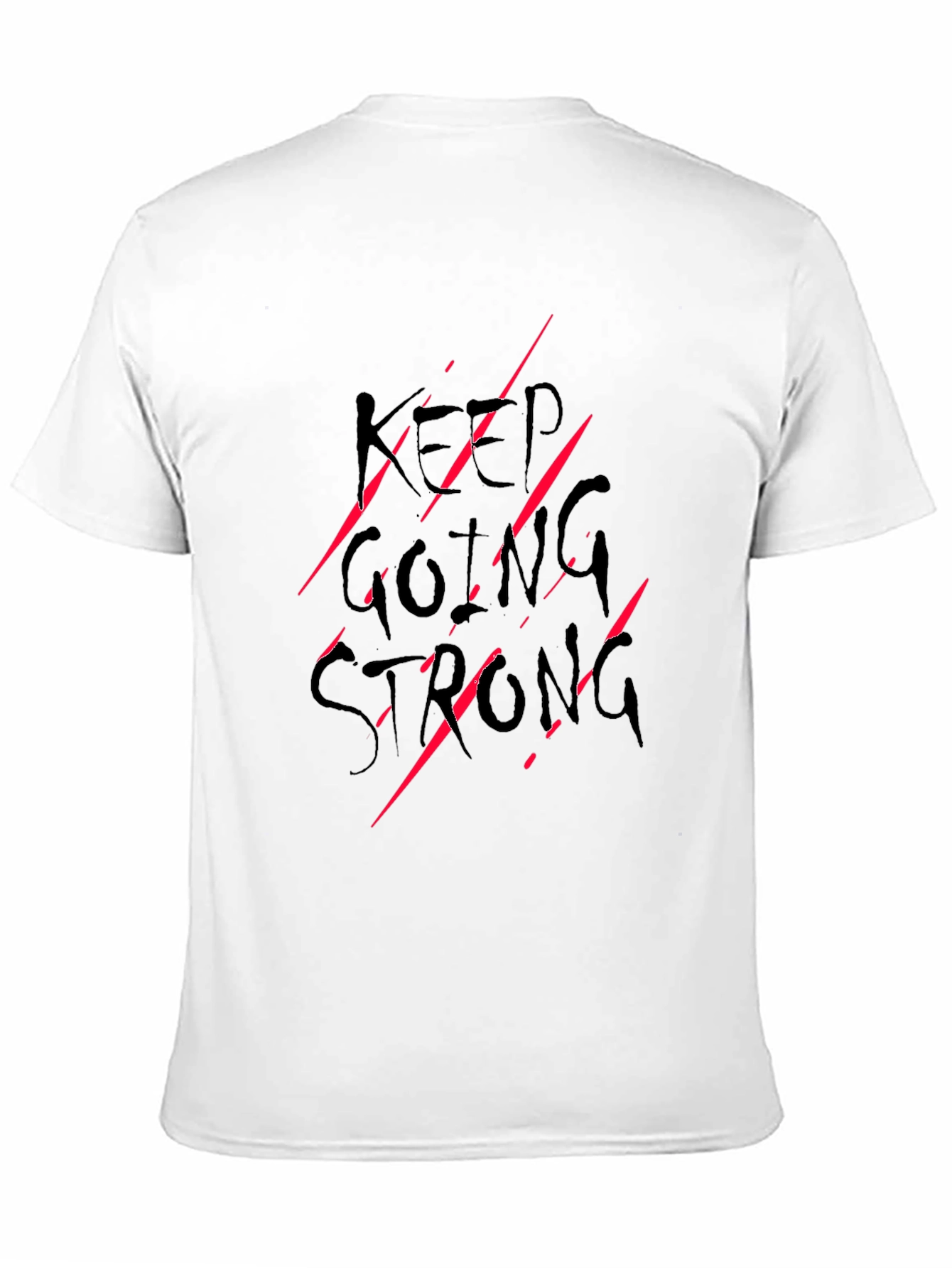 Keep Going Strong Graphic Print Tee - Black