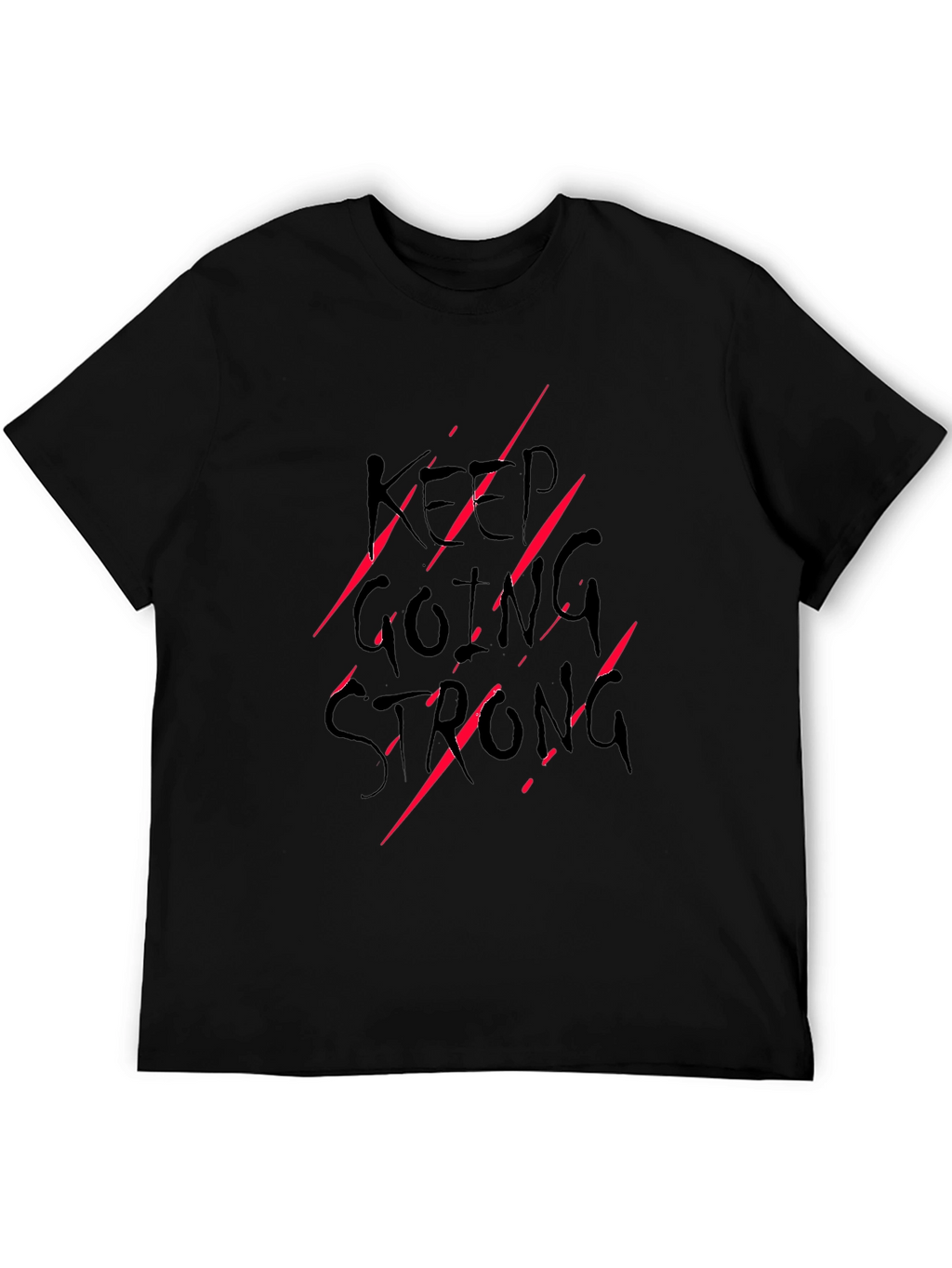 Keep Going Strong Graphic Print Tee - Black