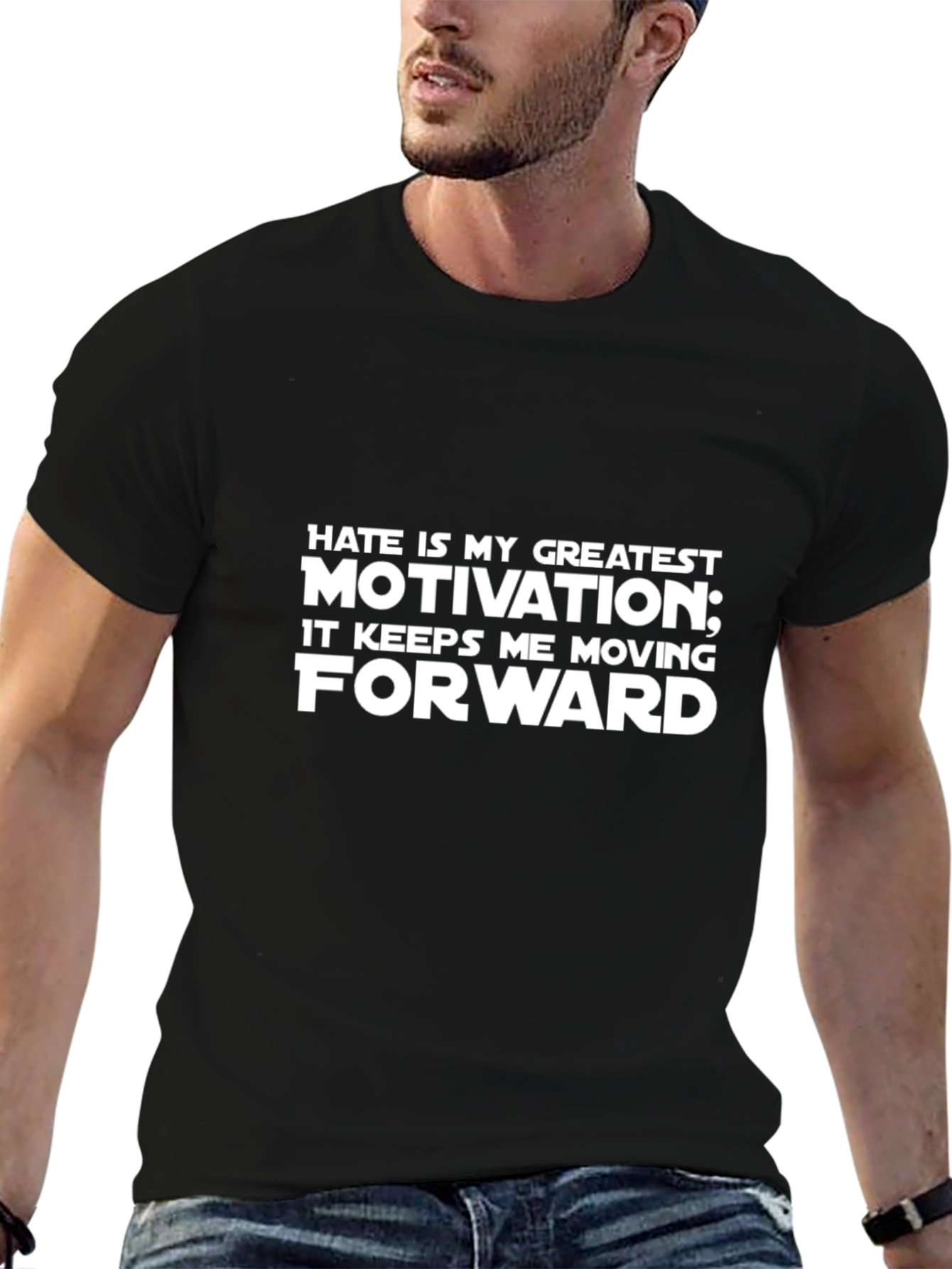 Hate is My Greatest Motivation Graphic Tee - Black