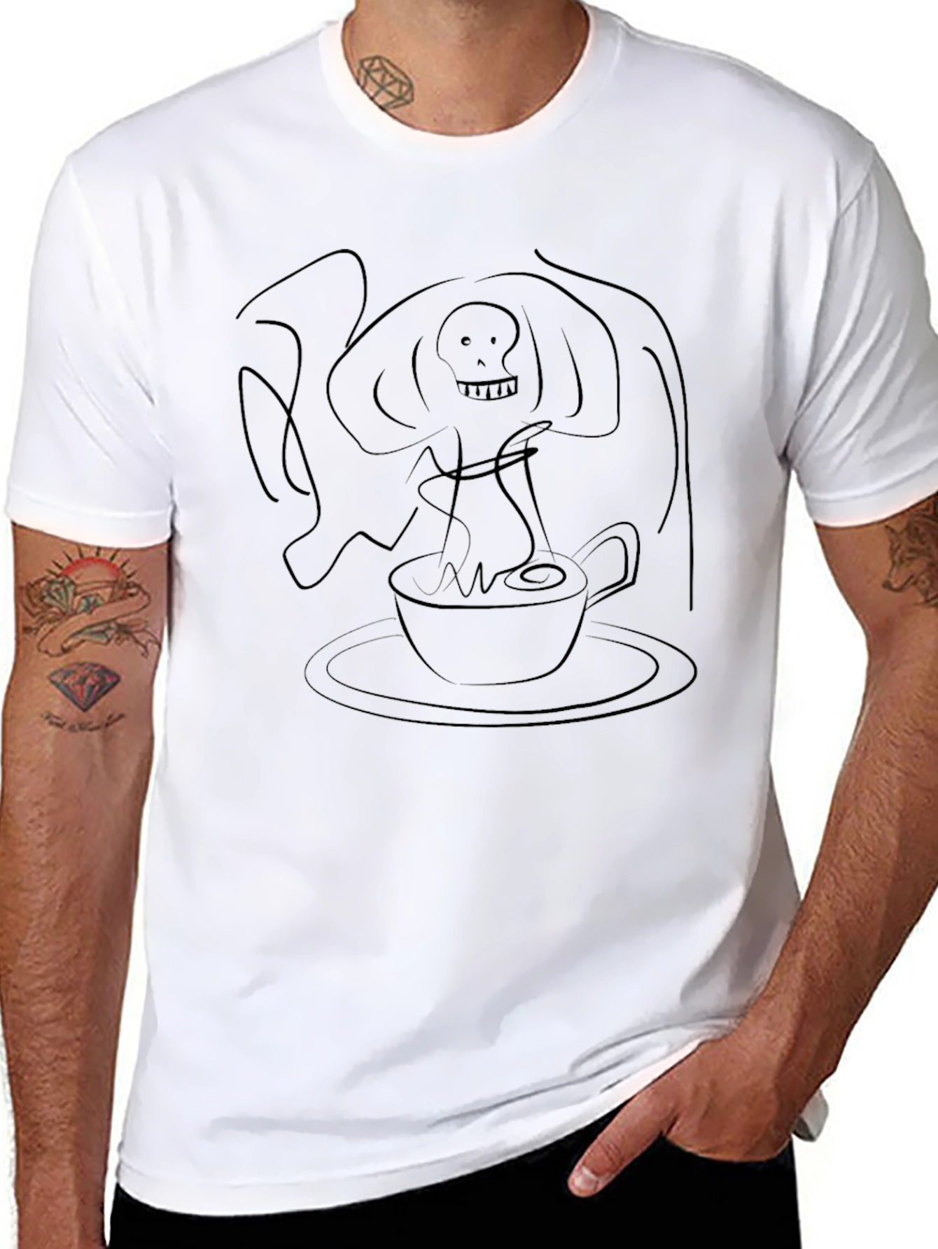 Grim Reaper Coffee T-Shirt - Black Graphic Tee