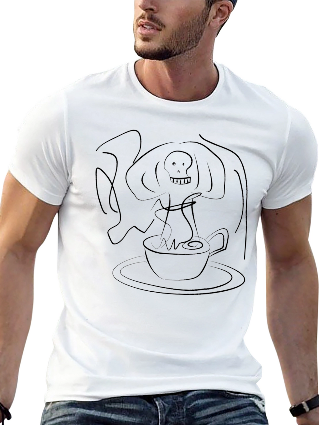 Grim Reaper Coffee T-Shirt - Black Graphic Tee