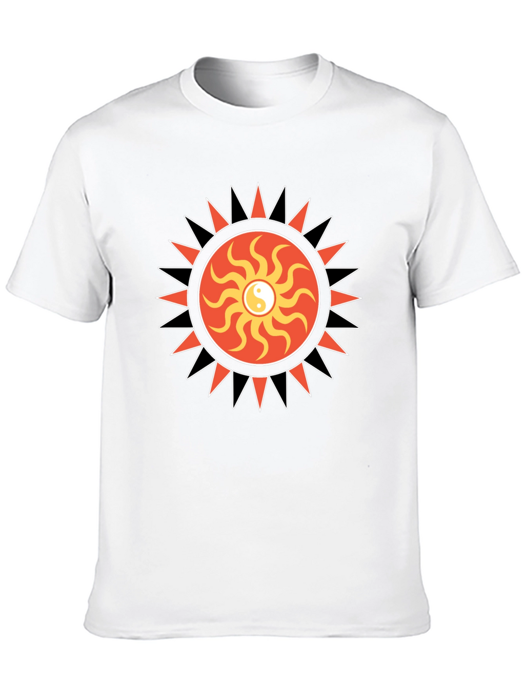 Yin Yang Sun Graphic Black T-Shirt