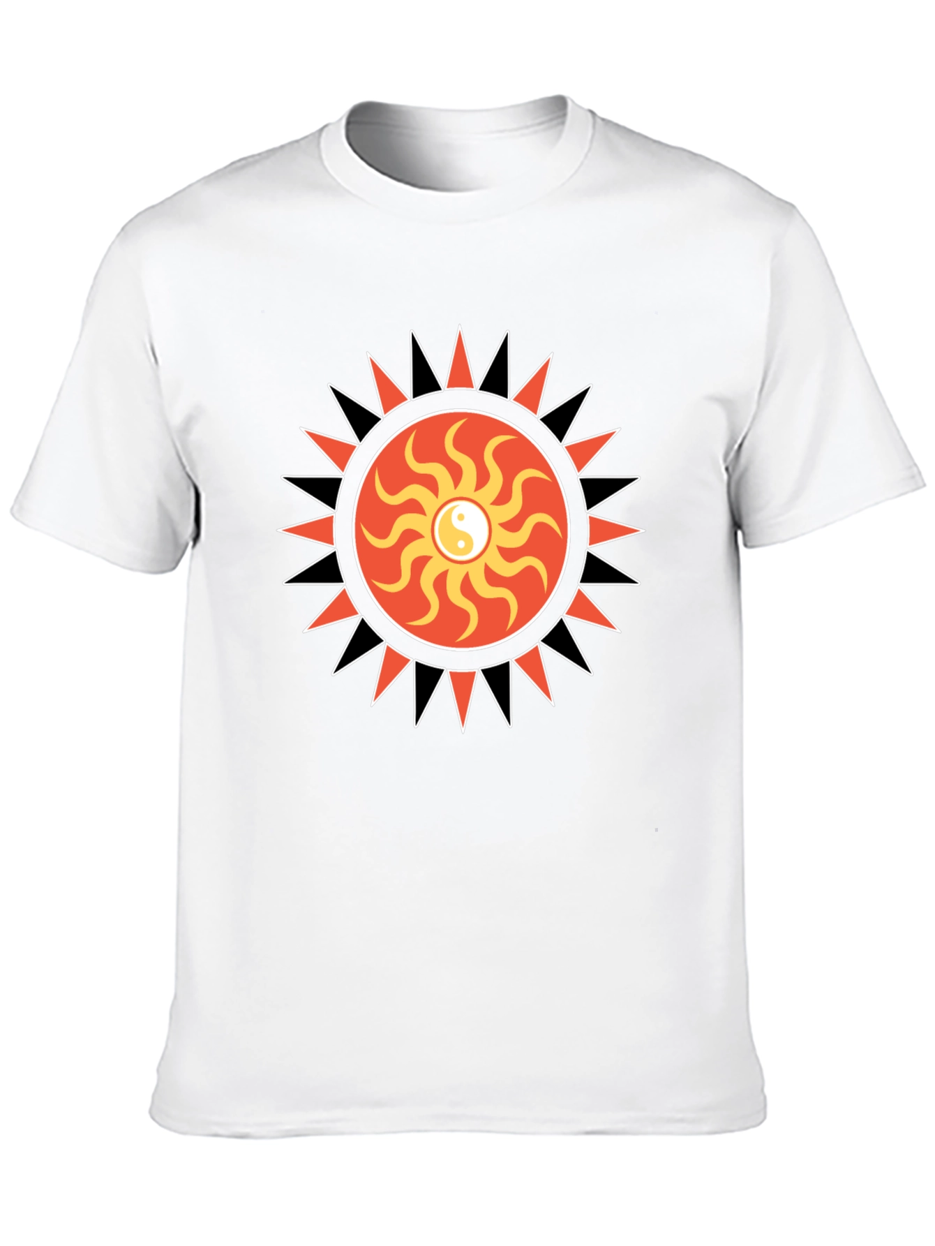 Yin Yang Sun Graphic Black T-Shirt