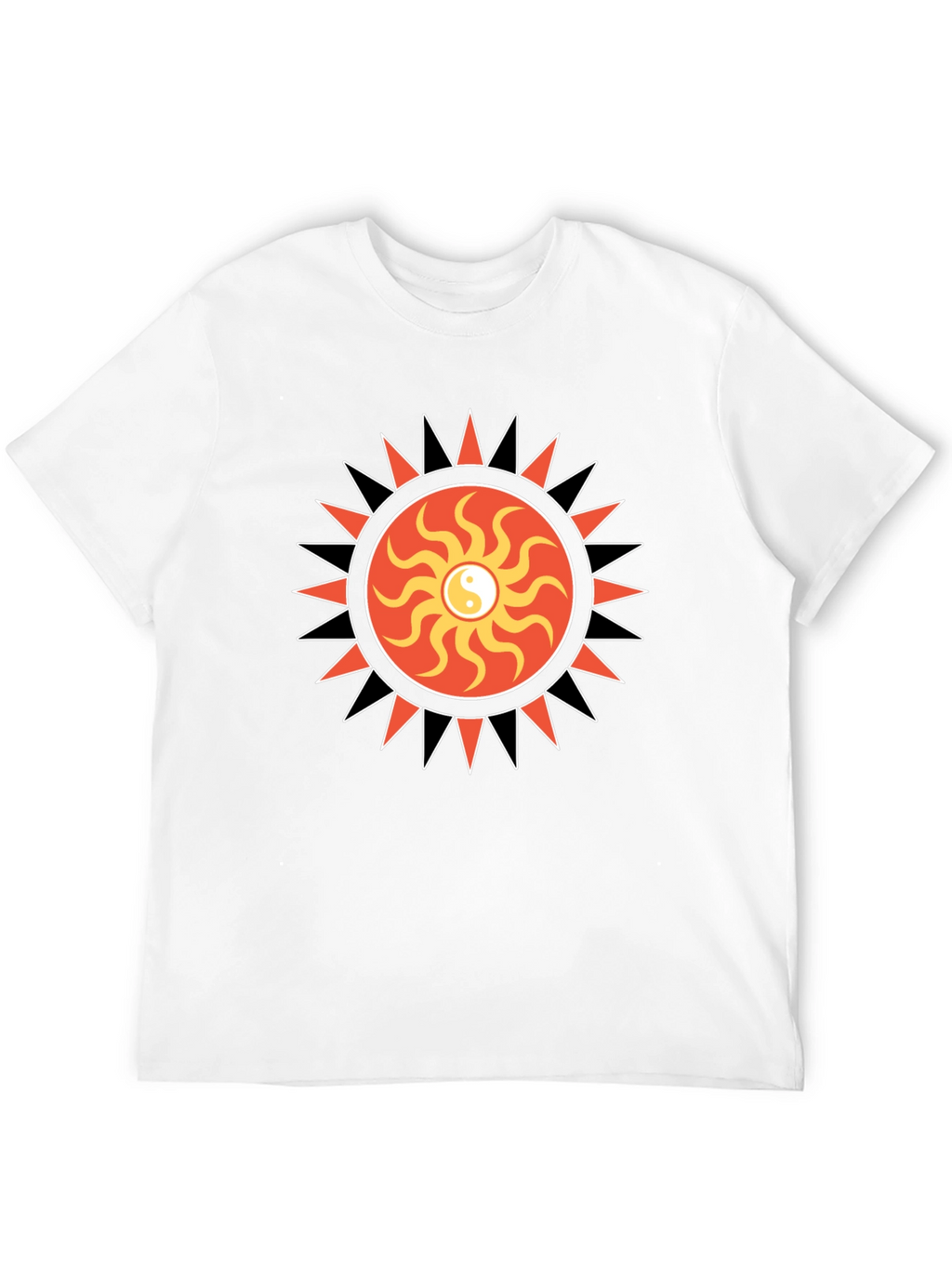 Yin Yang Sun Graphic Black T-Shirt