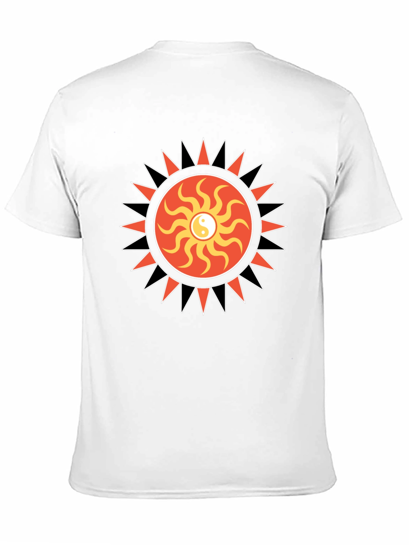 Yin Yang Sun Graphic Black T-Shirt