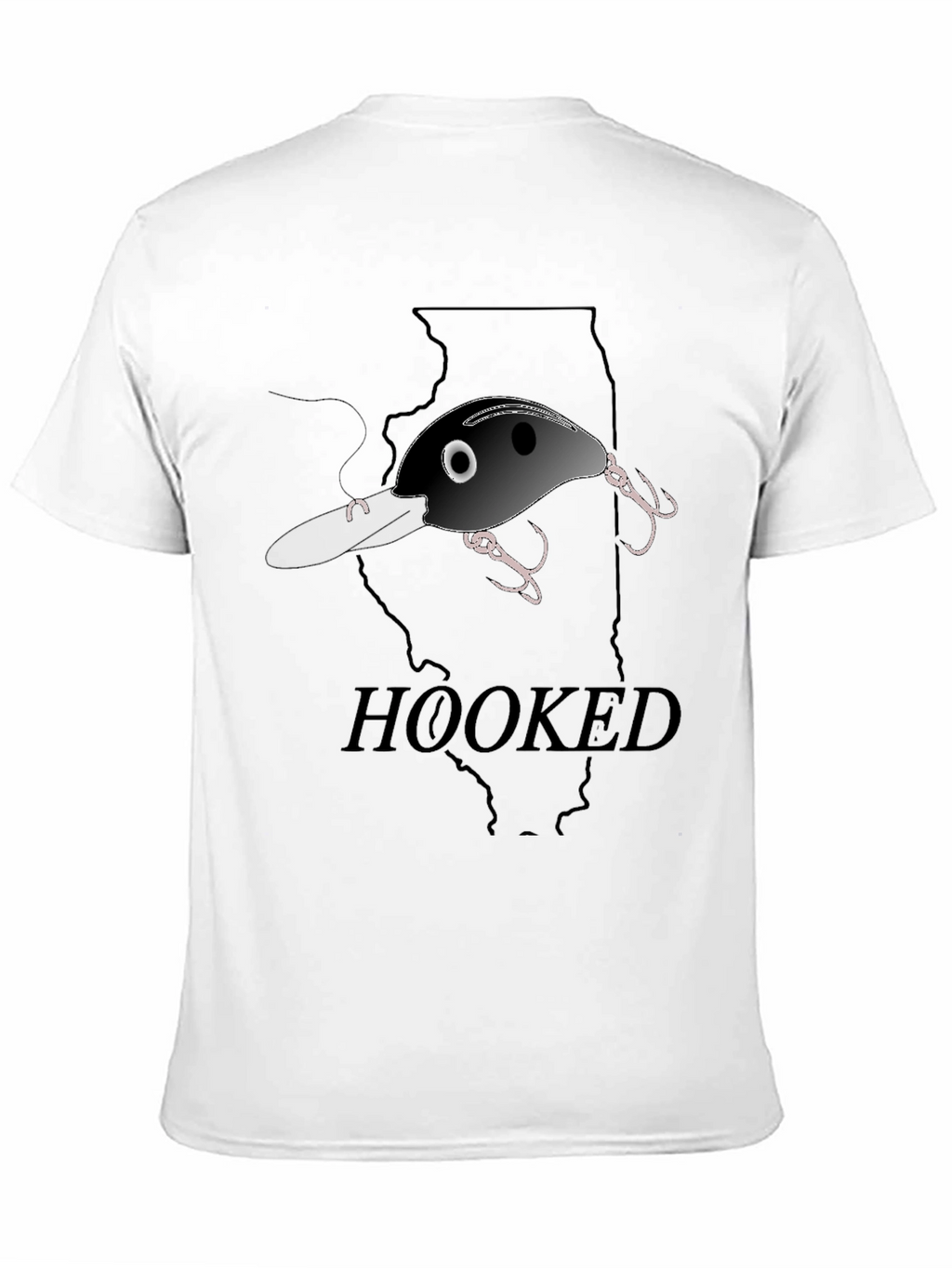 Hooked Fishing Lure Graphic T-Shirt - Illinois Outline