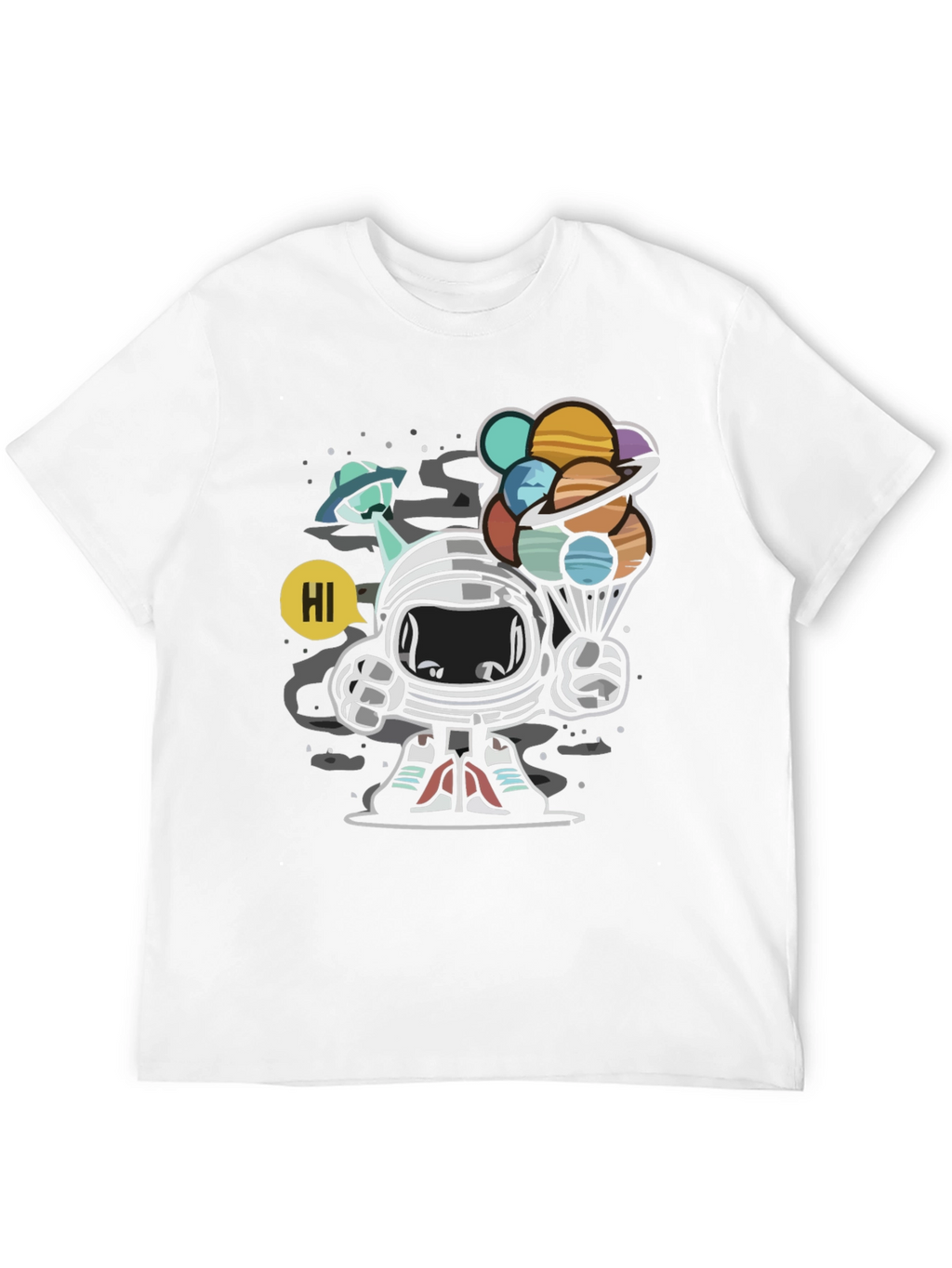 Astronaut Planet Balloon Graphic Tee