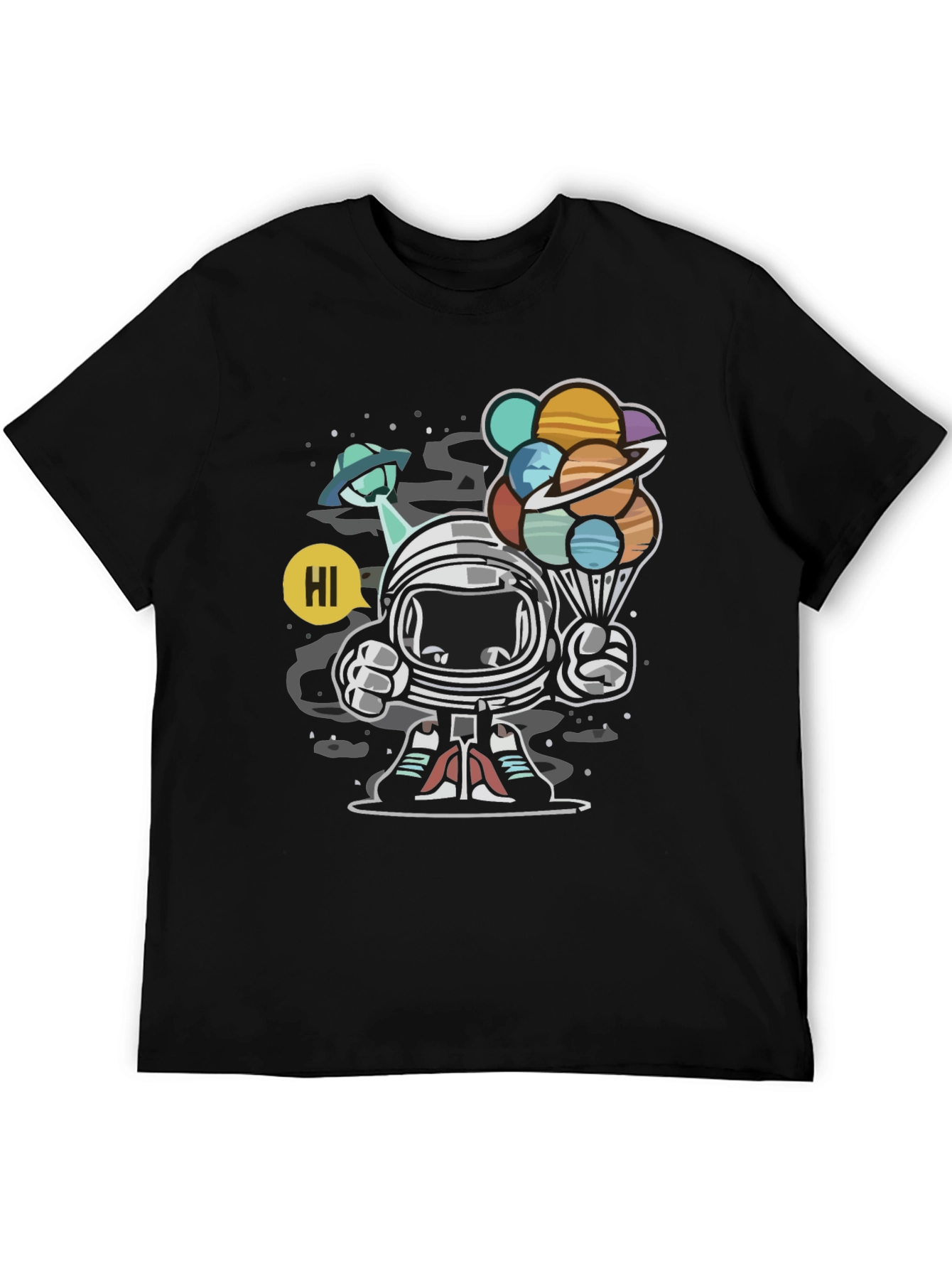 Astronaut Planet Balloon Graphic Tee