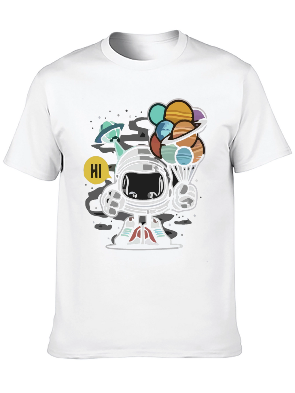 Astronaut Planet Balloon Graphic Tee
