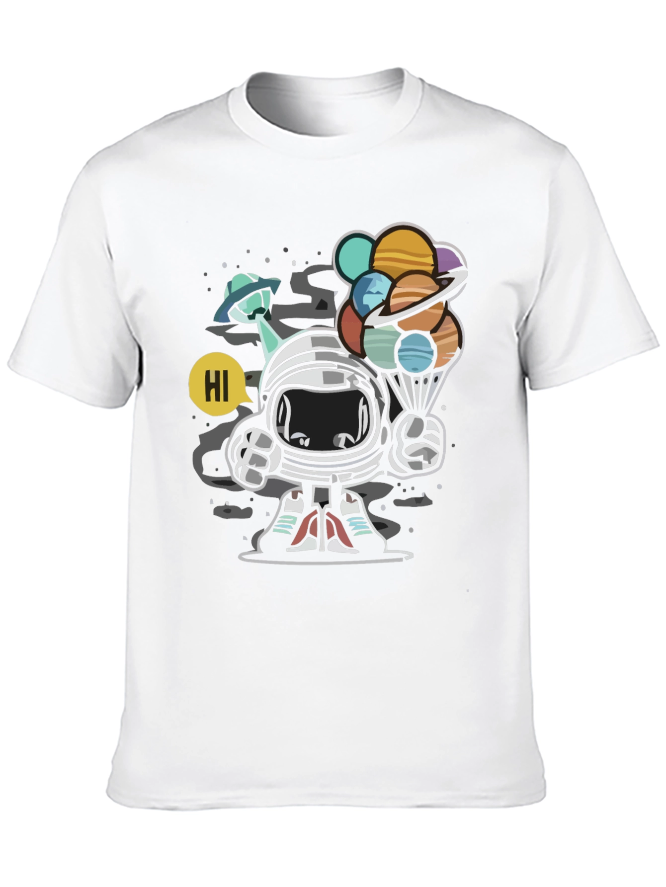 Astronaut Planet Balloon Graphic Tee