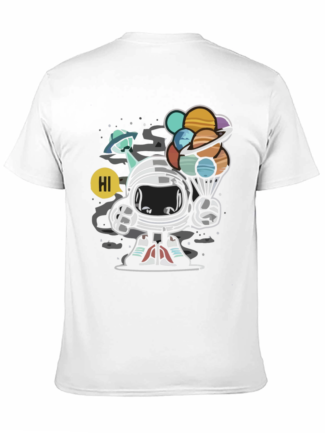 Astronaut Planet Balloon Graphic Tee