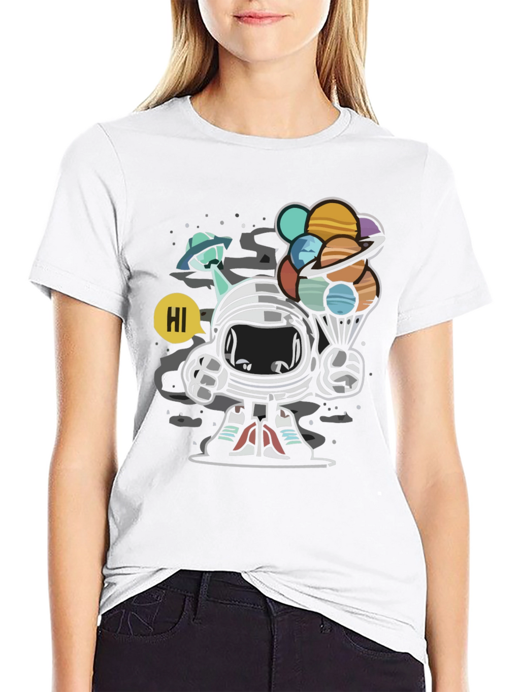 Astronaut Planet Balloon Graphic Tee