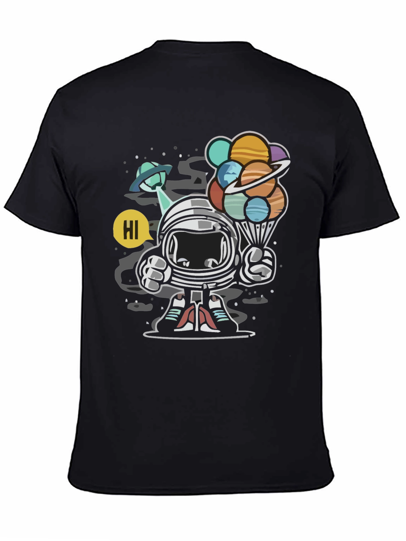 Astronaut Planet Balloon Graphic Tee