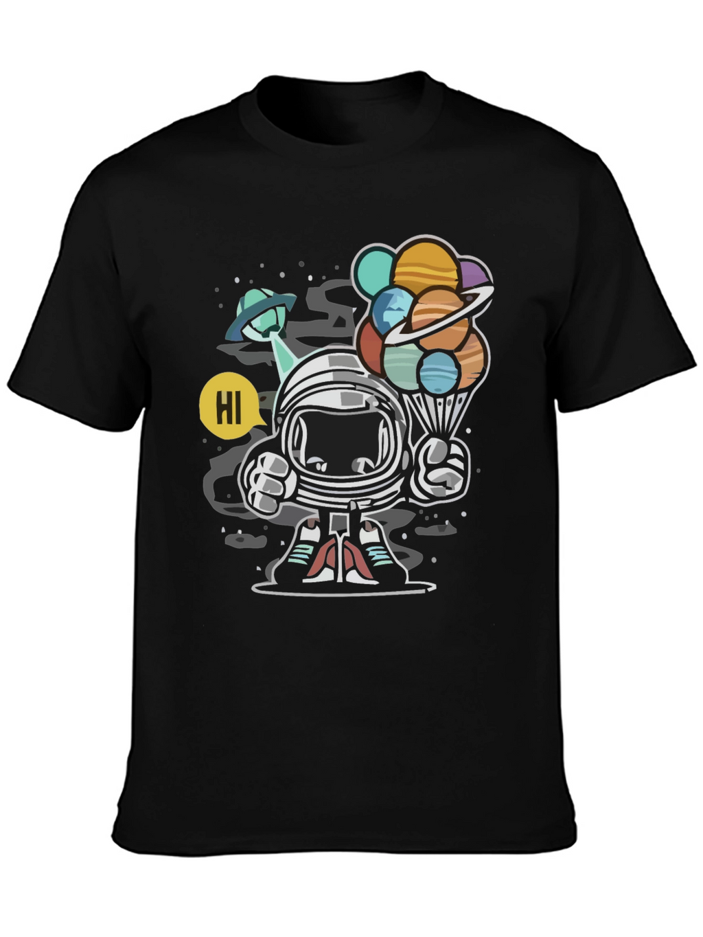 Astronaut Planet Balloon Graphic Tee