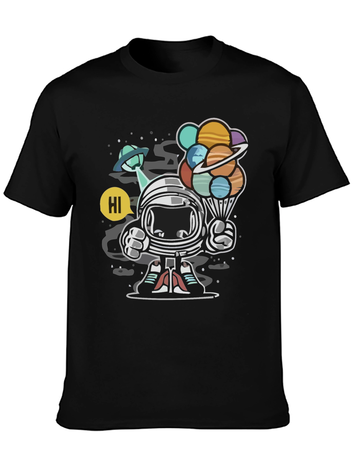 Astronaut Planet Balloon Graphic Tee