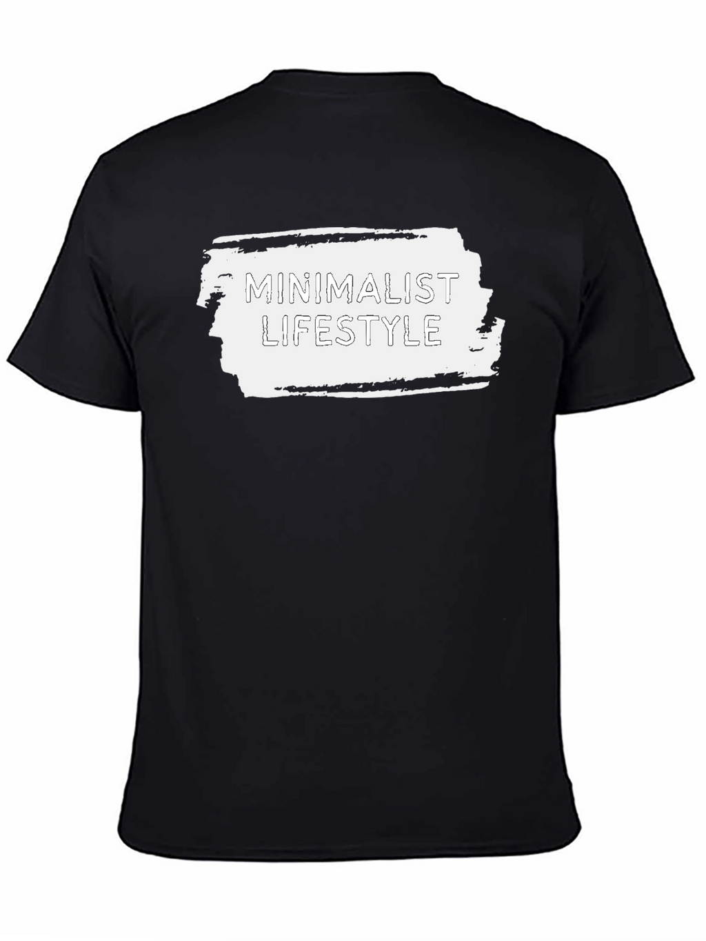 Minimalist Lifestyle Graphic Tee - Black Cotton