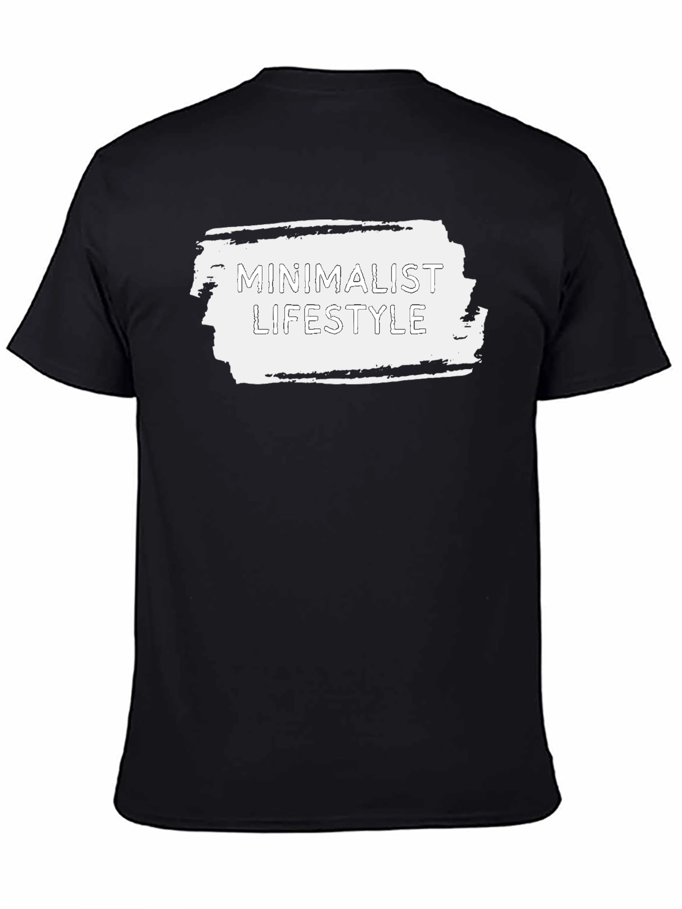 Minimalist Lifestyle Graphic Tee - Black Cotton