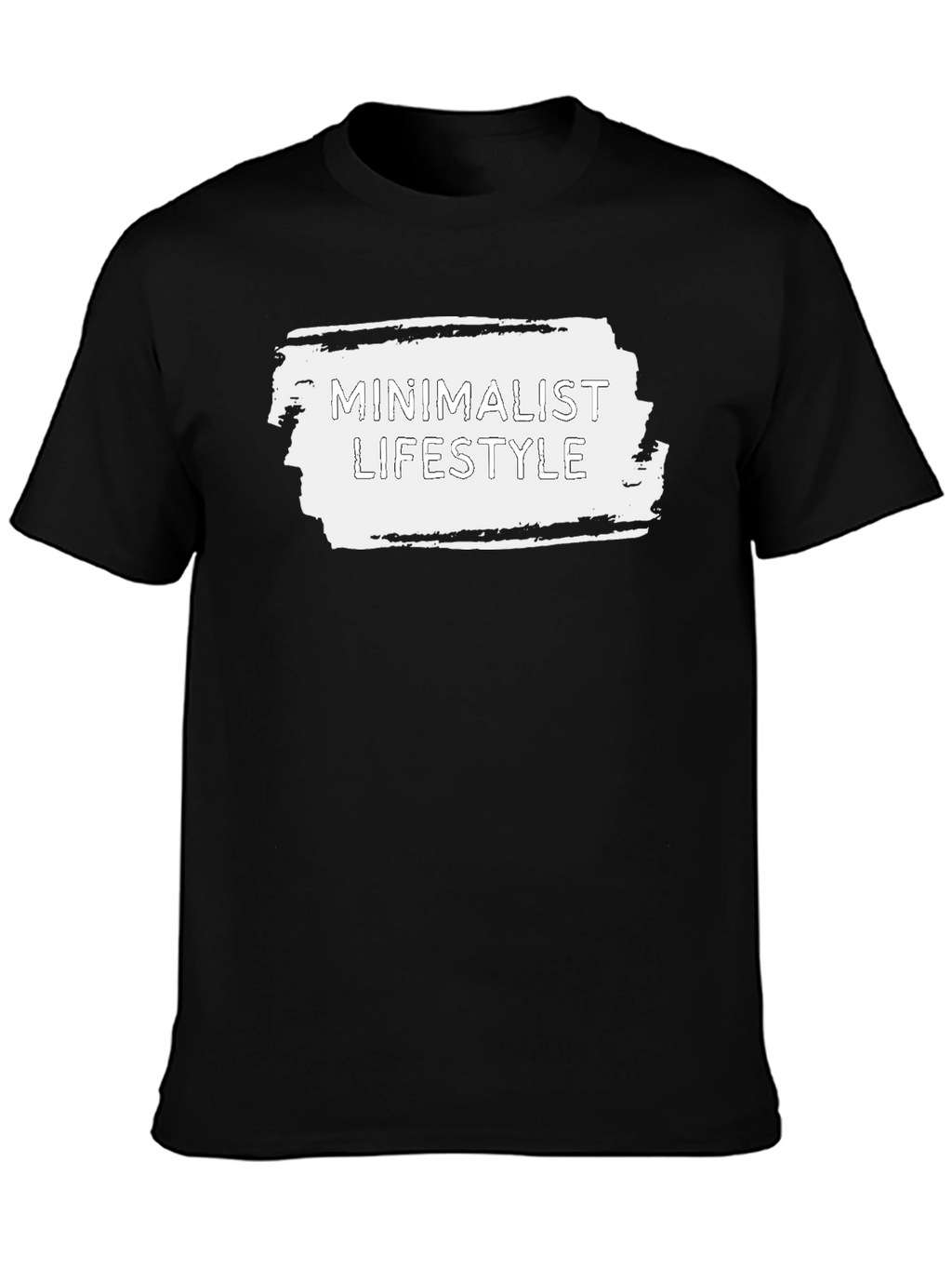 Minimalist Lifestyle Graphic Tee - Black Cotton