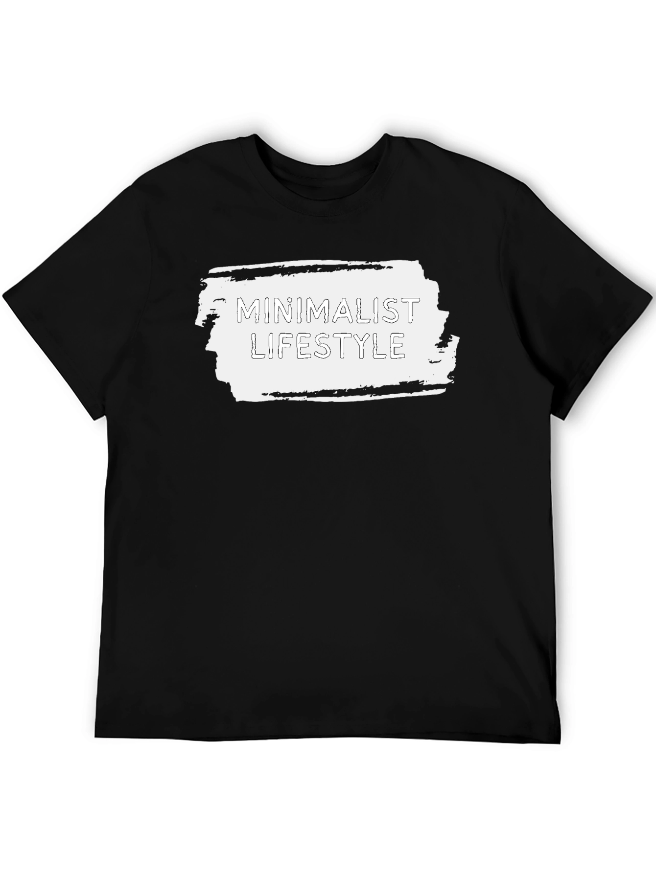 Minimalist Lifestyle Graphic Tee - Black Cotton