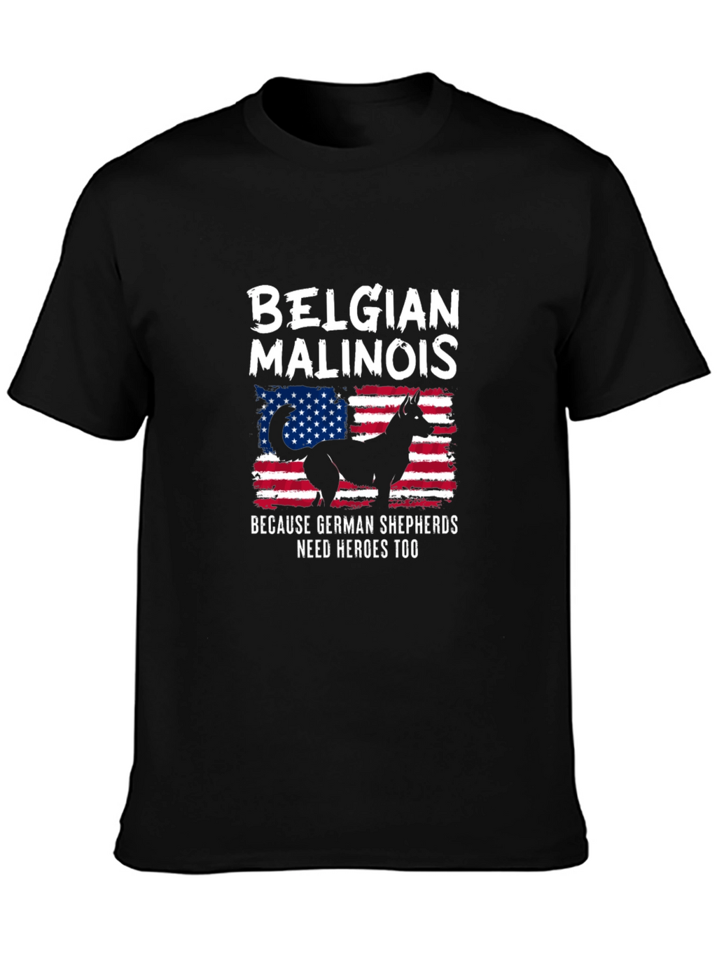 Belgian Malinois USA Flag T-Shirt - Dog Lover Tee