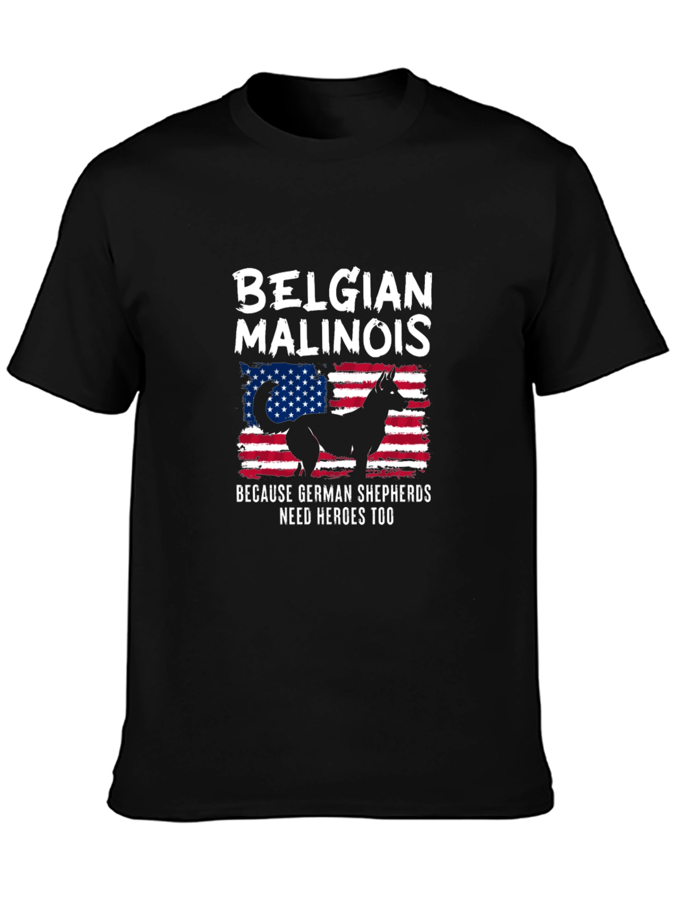 Belgian Malinois USA Flag T-Shirt - Dog Lover Tee
