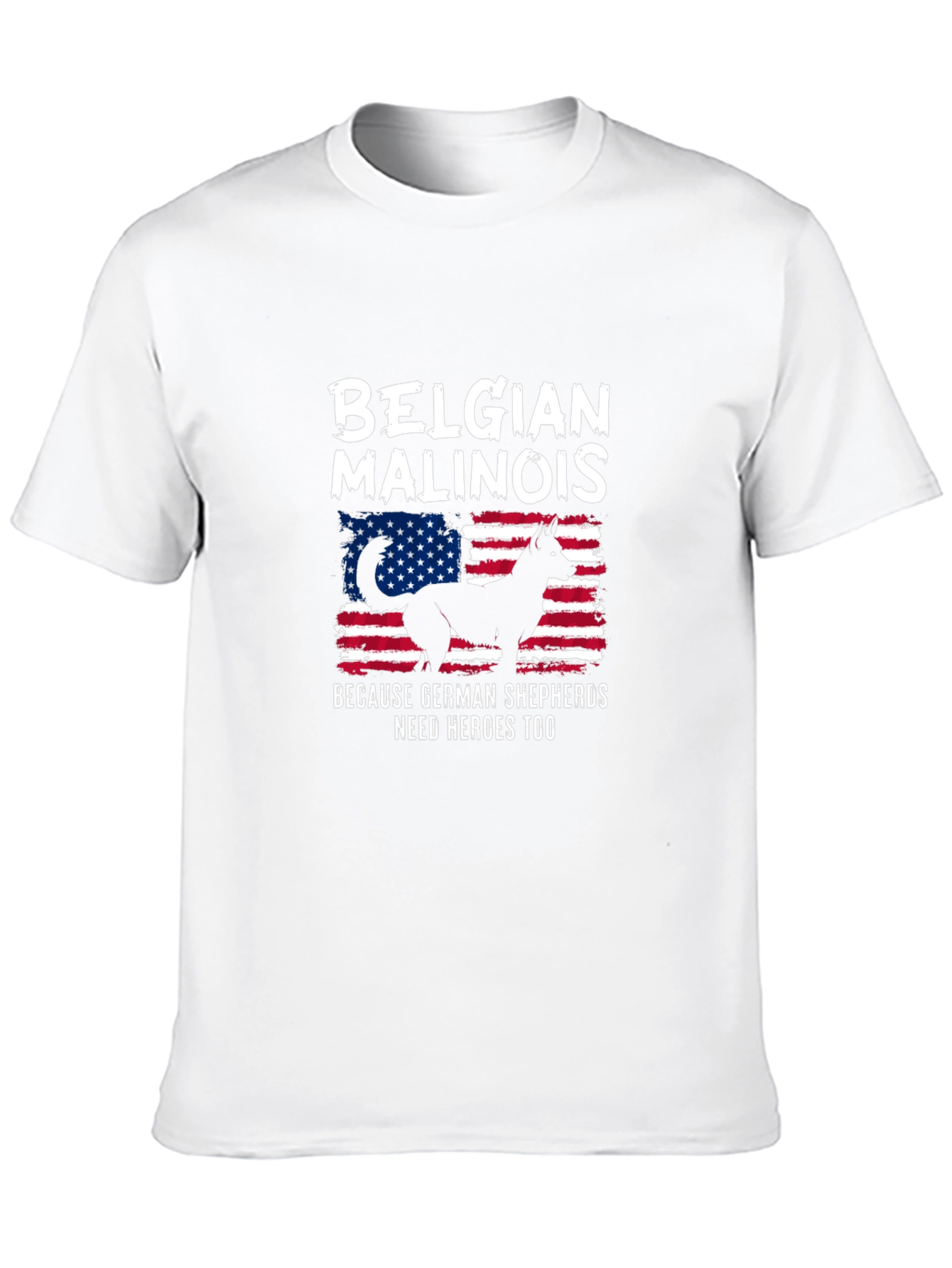 Belgian Malinois USA Flag T-Shirt - Dog Lover Tee