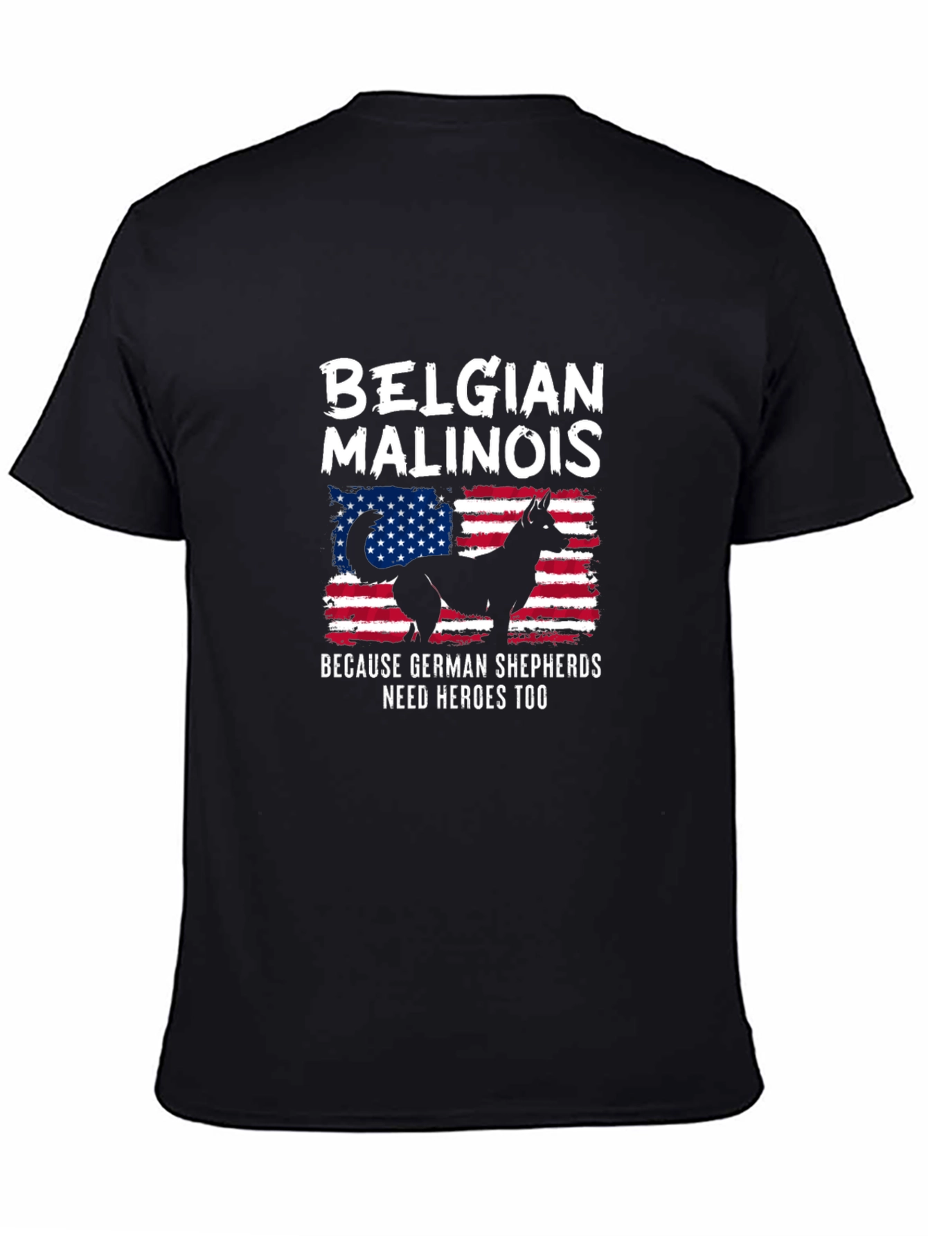 Belgian Malinois USA Flag T-Shirt - Dog Lover Tee