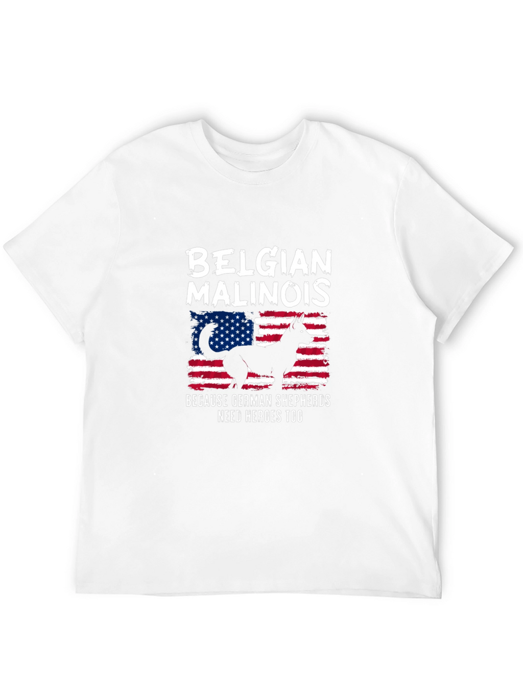 Belgian Malinois USA Flag T-Shirt - Dog Lover Tee