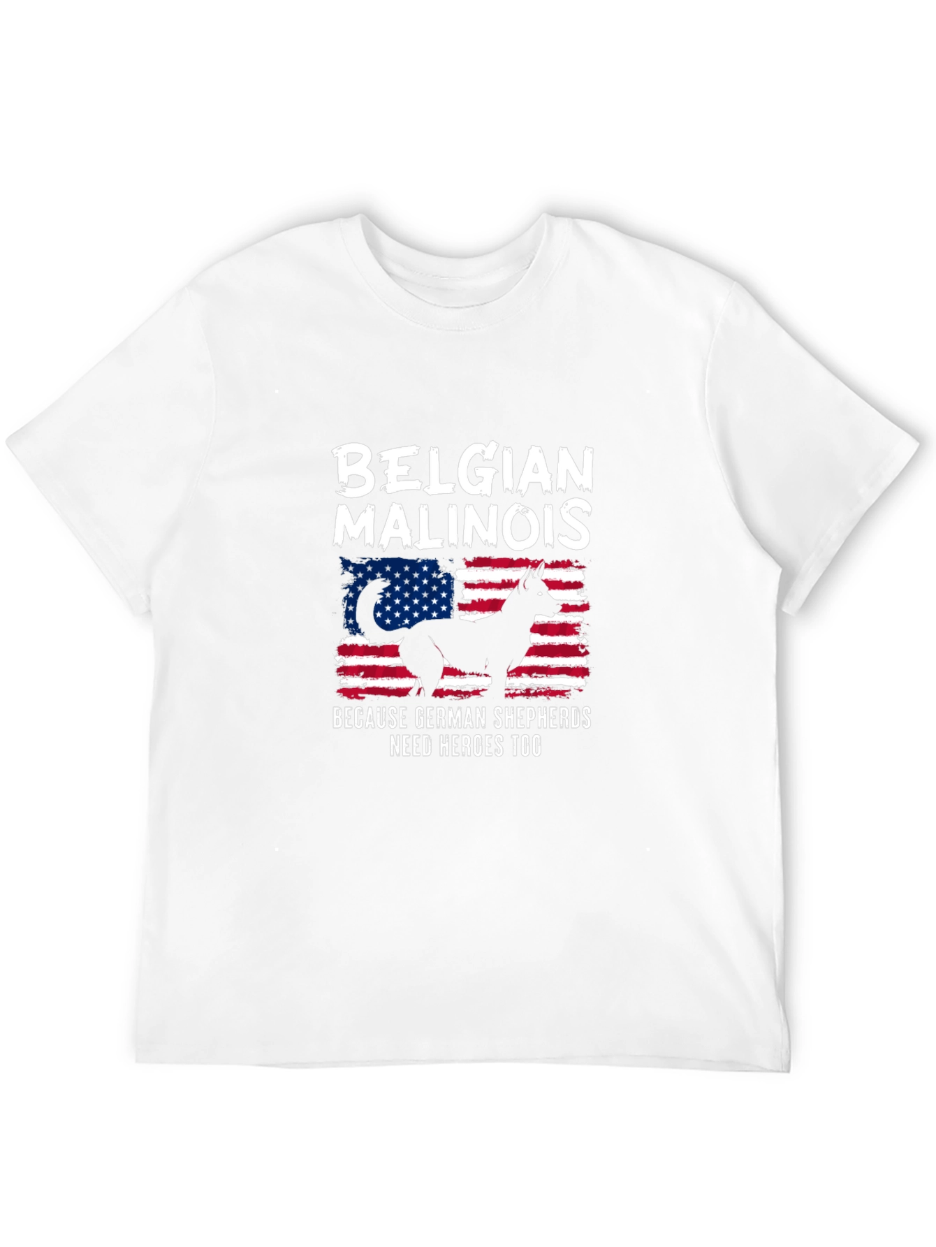 Belgian Malinois USA Flag T-Shirt - Dog Lover Tee
