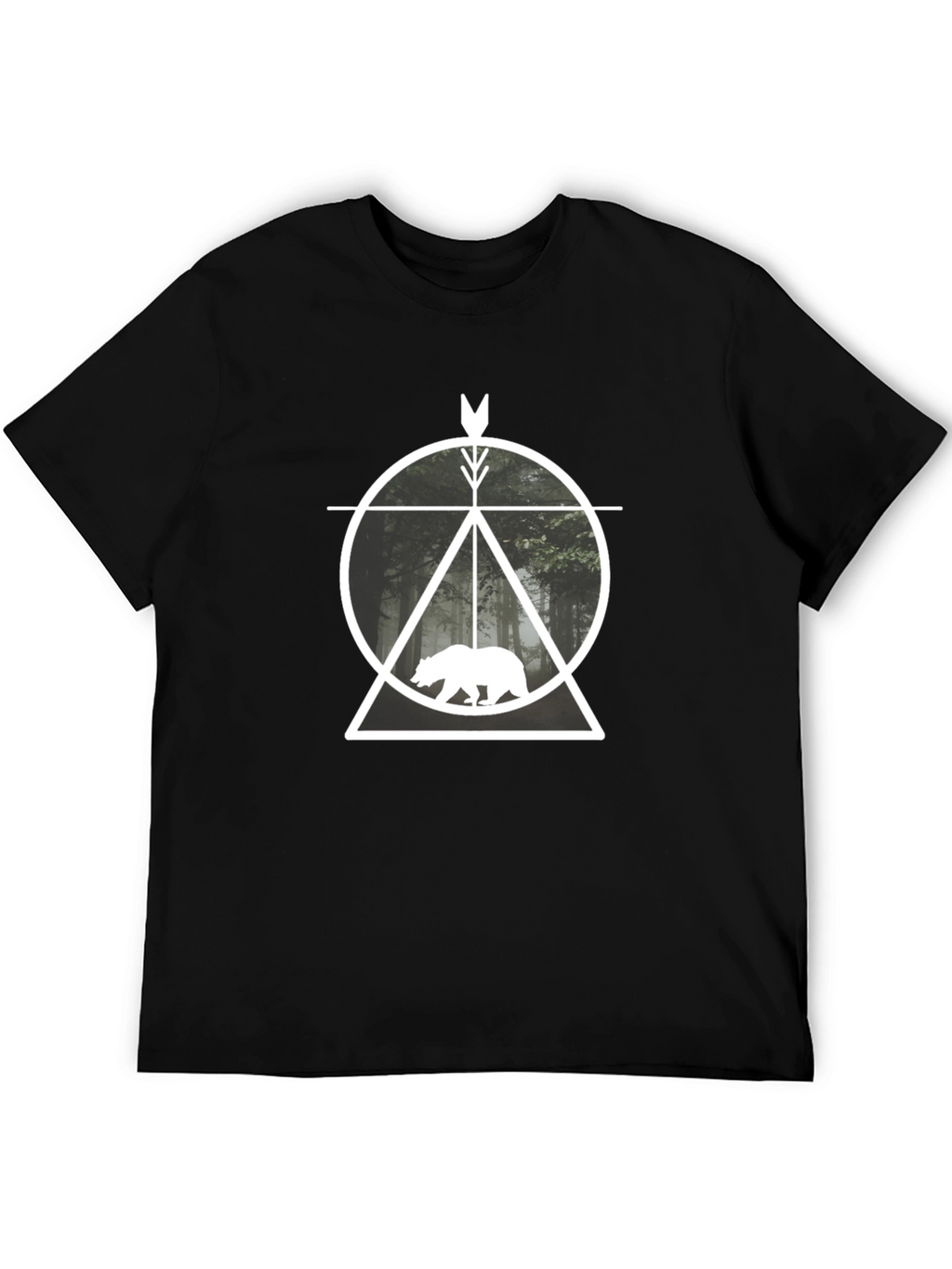 Nature Arrow Bear T-Shirt - Mens Black Tee