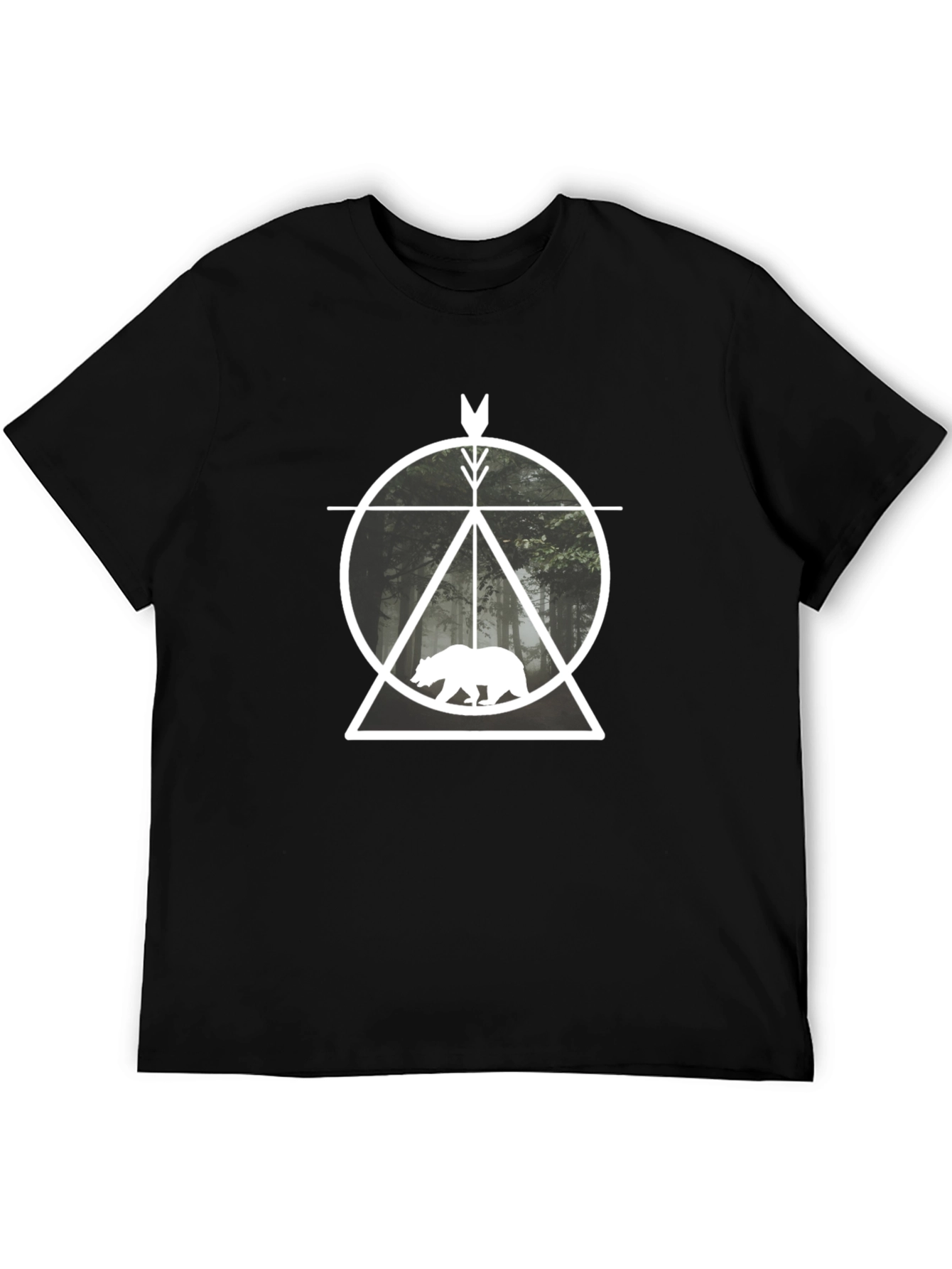 Nature Arrow Bear T-Shirt - Mens Black Tee