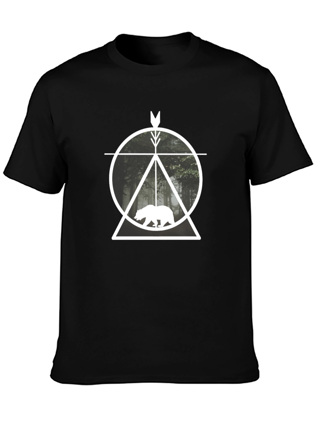 Nature Arrow Bear T-Shirt - Mens Black Tee