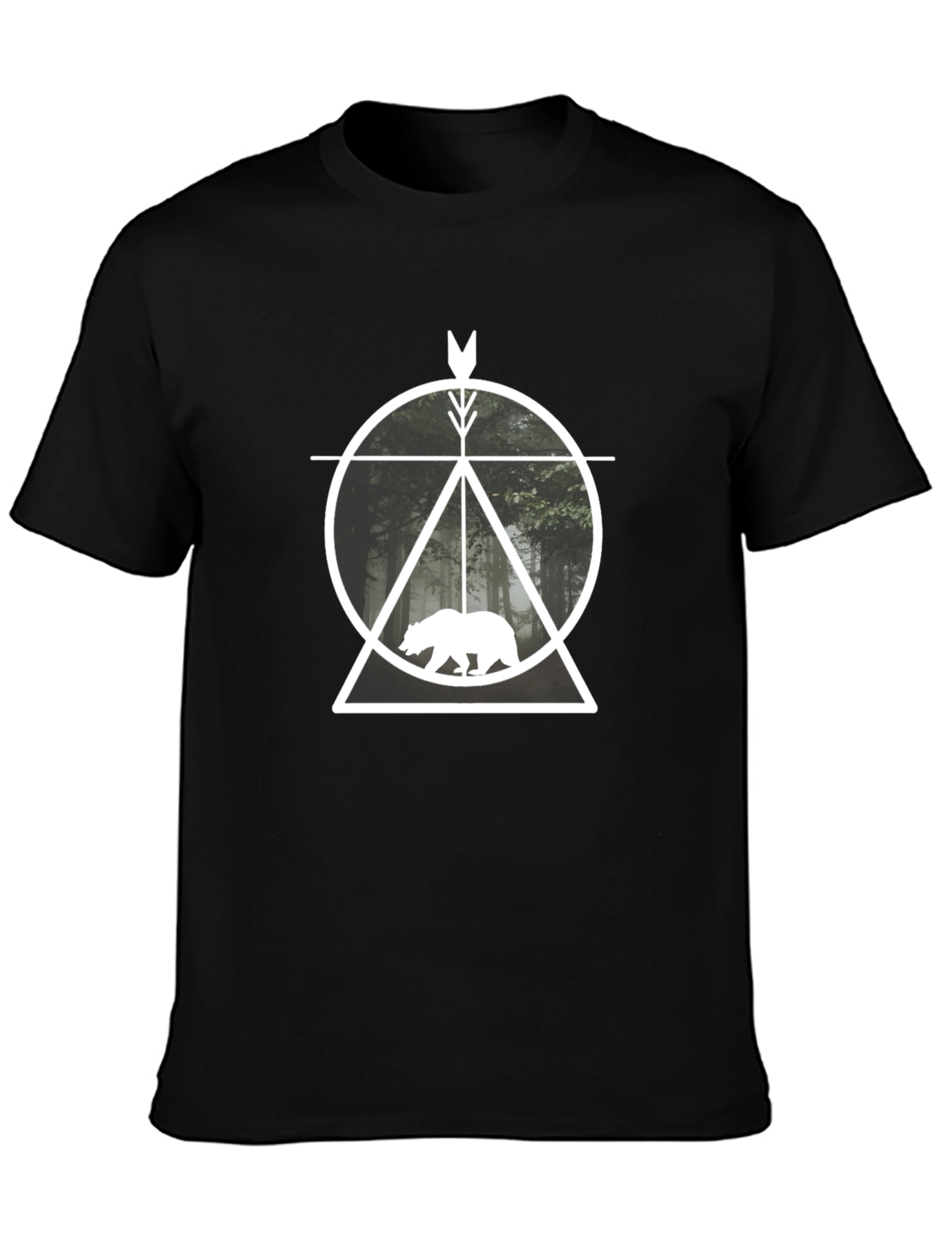 Nature Arrow Bear T-Shirt - Mens Black Tee