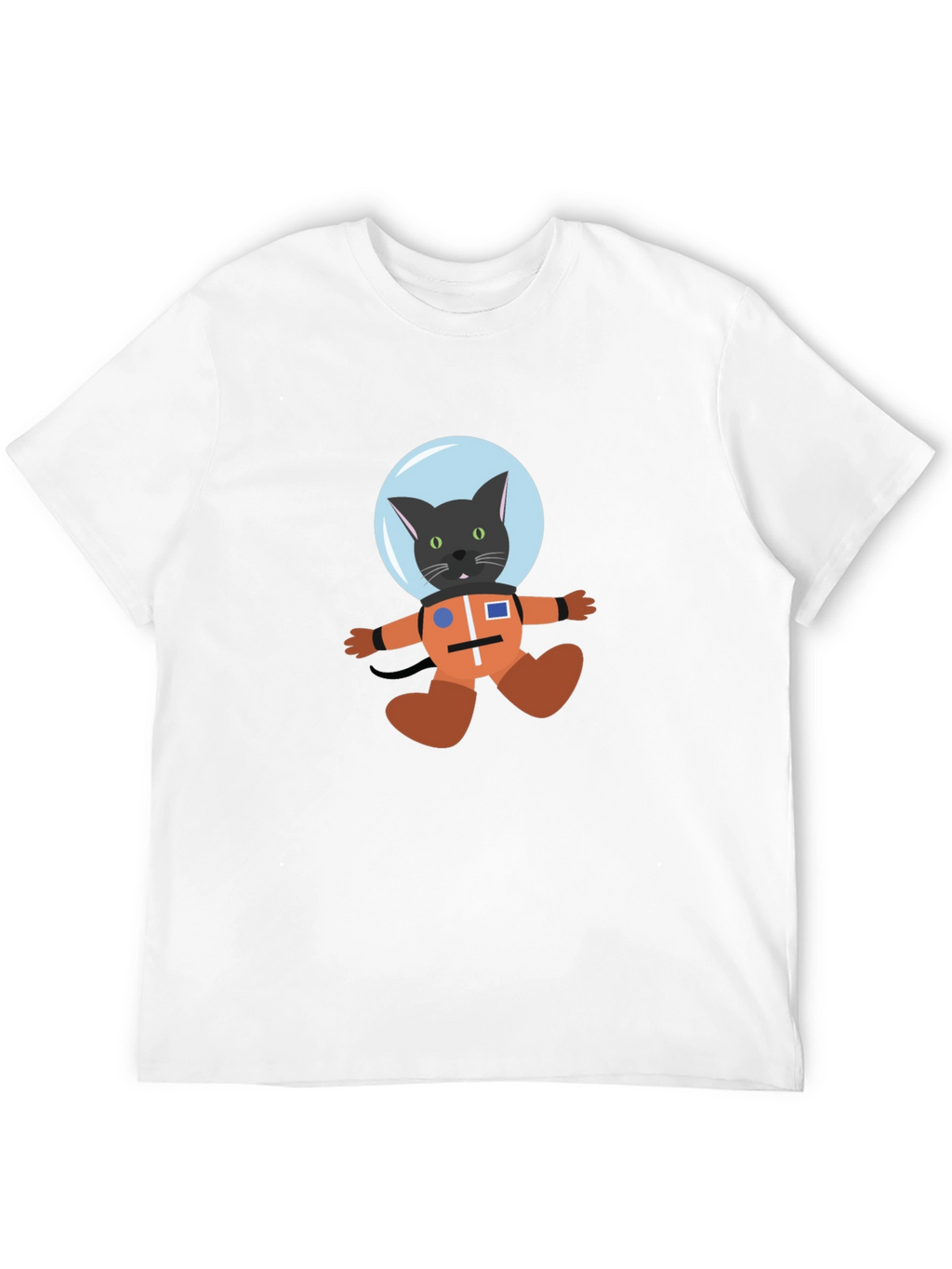 Cat Astronaut Black T-Shirt