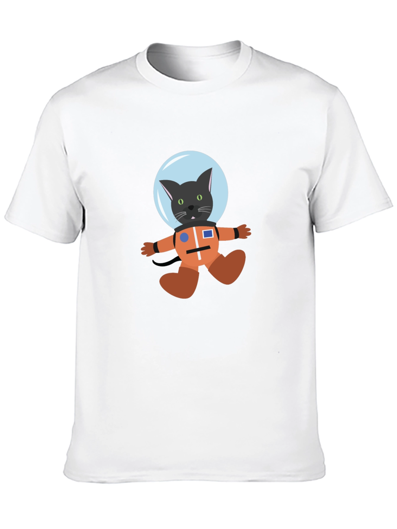 Cat Astronaut Black T-Shirt