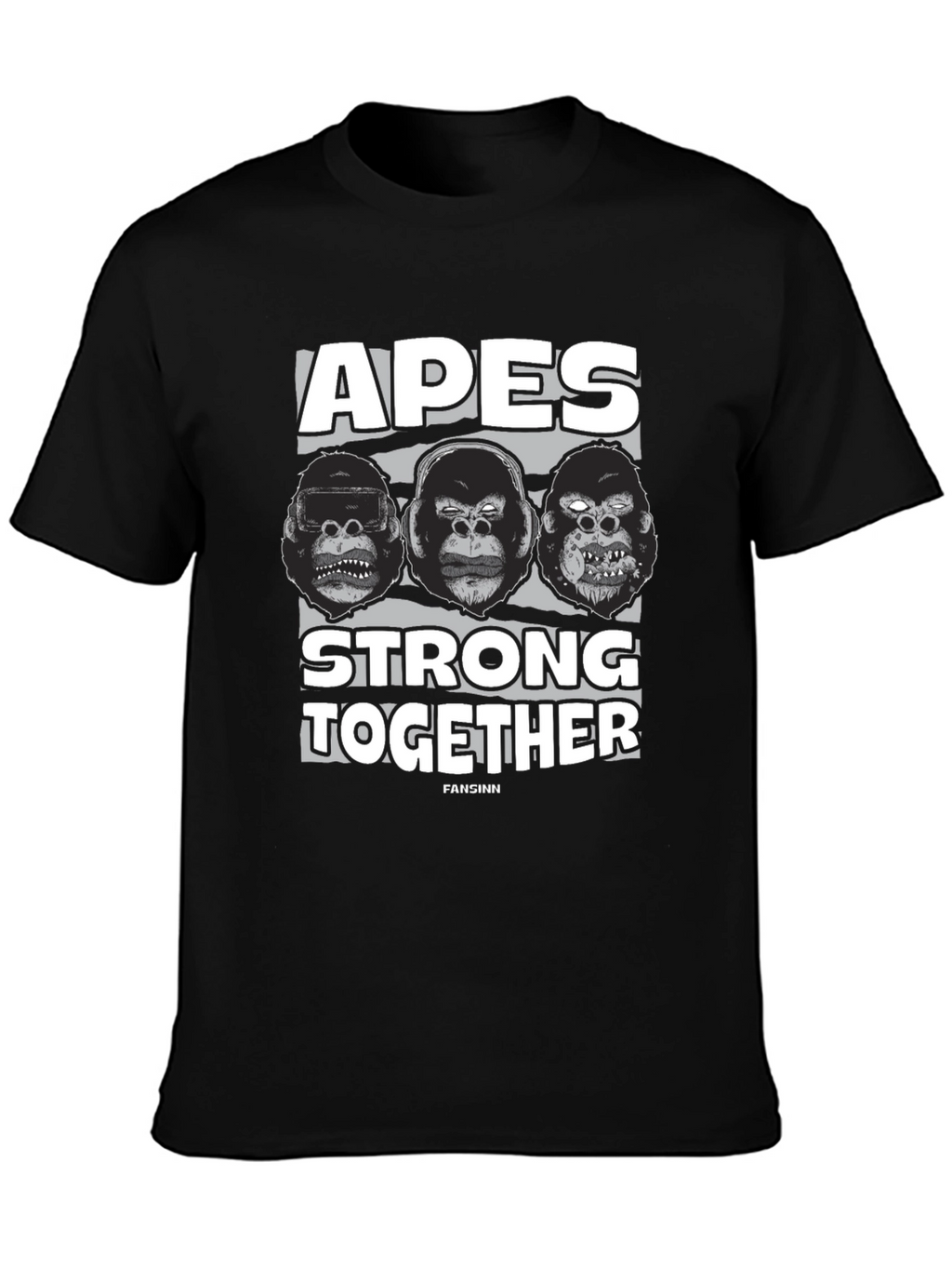 Apes Strong Together Black T-Shirt