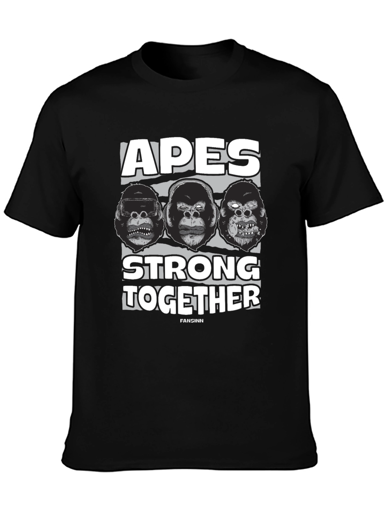Apes Strong Together Black T-Shirt