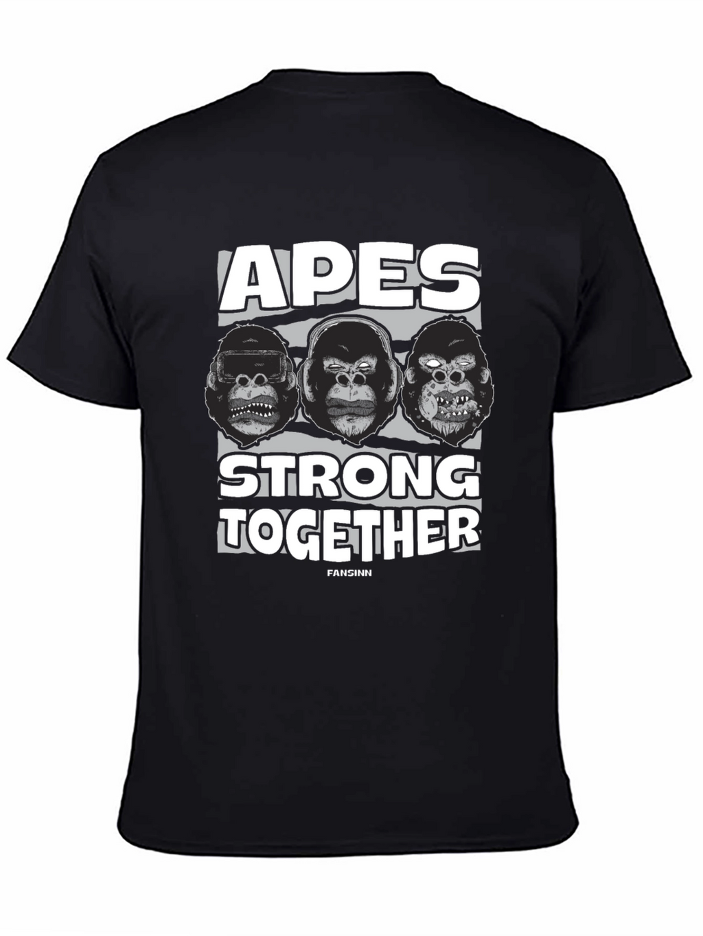 Apes Strong Together Black T-Shirt