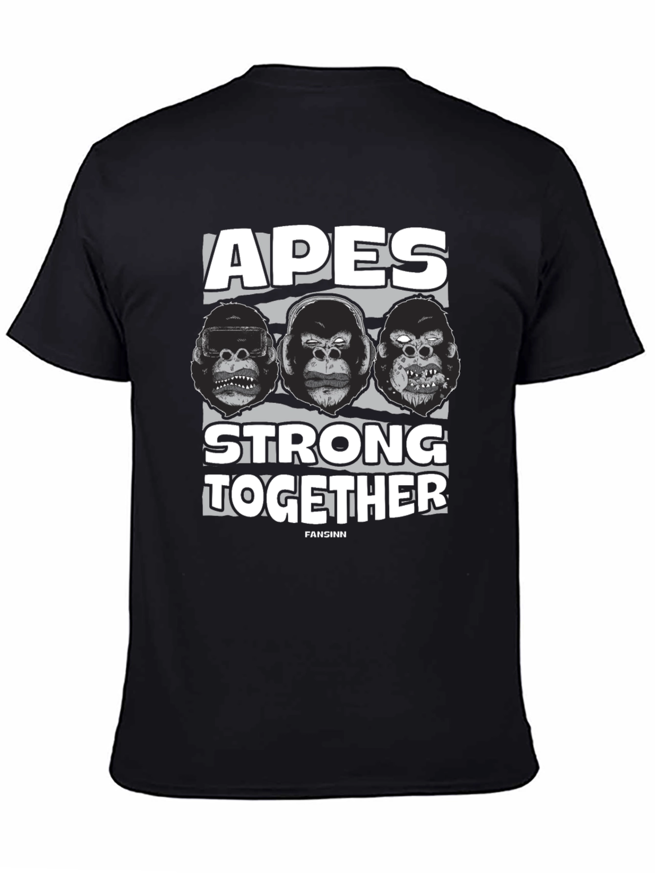 Apes Strong Together Black T-Shirt
