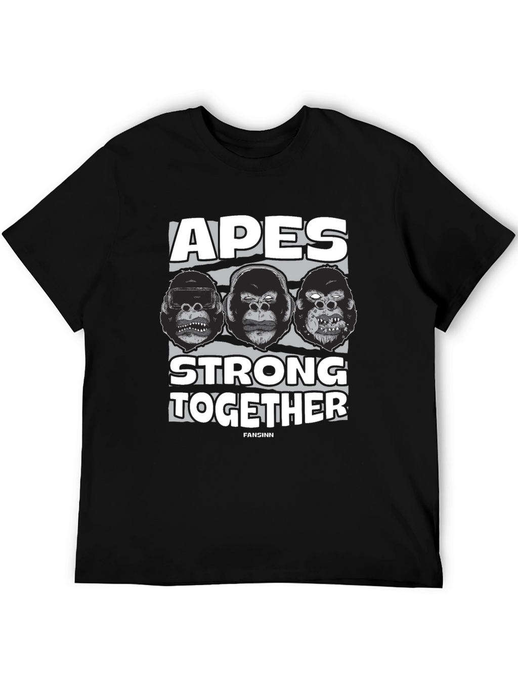 Apes Strong Together Black T-Shirt