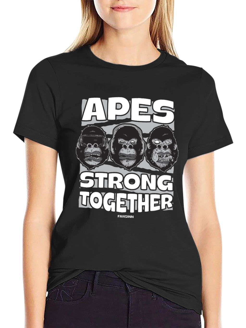Apes Strong Together Black T-Shirt