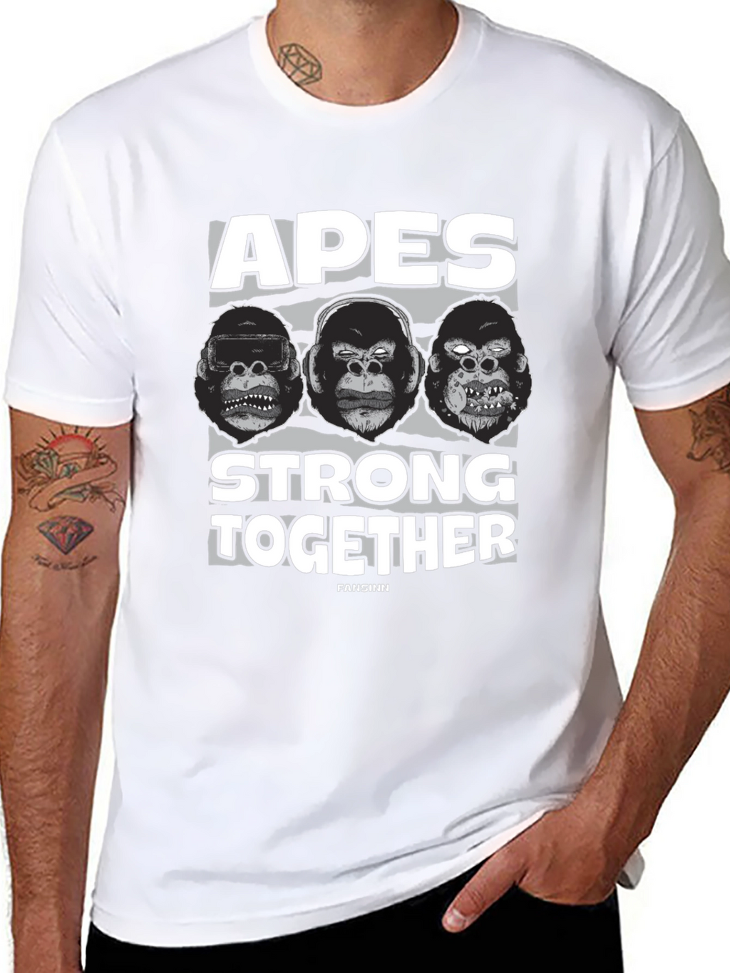 Apes Strong Together Black T-Shirt