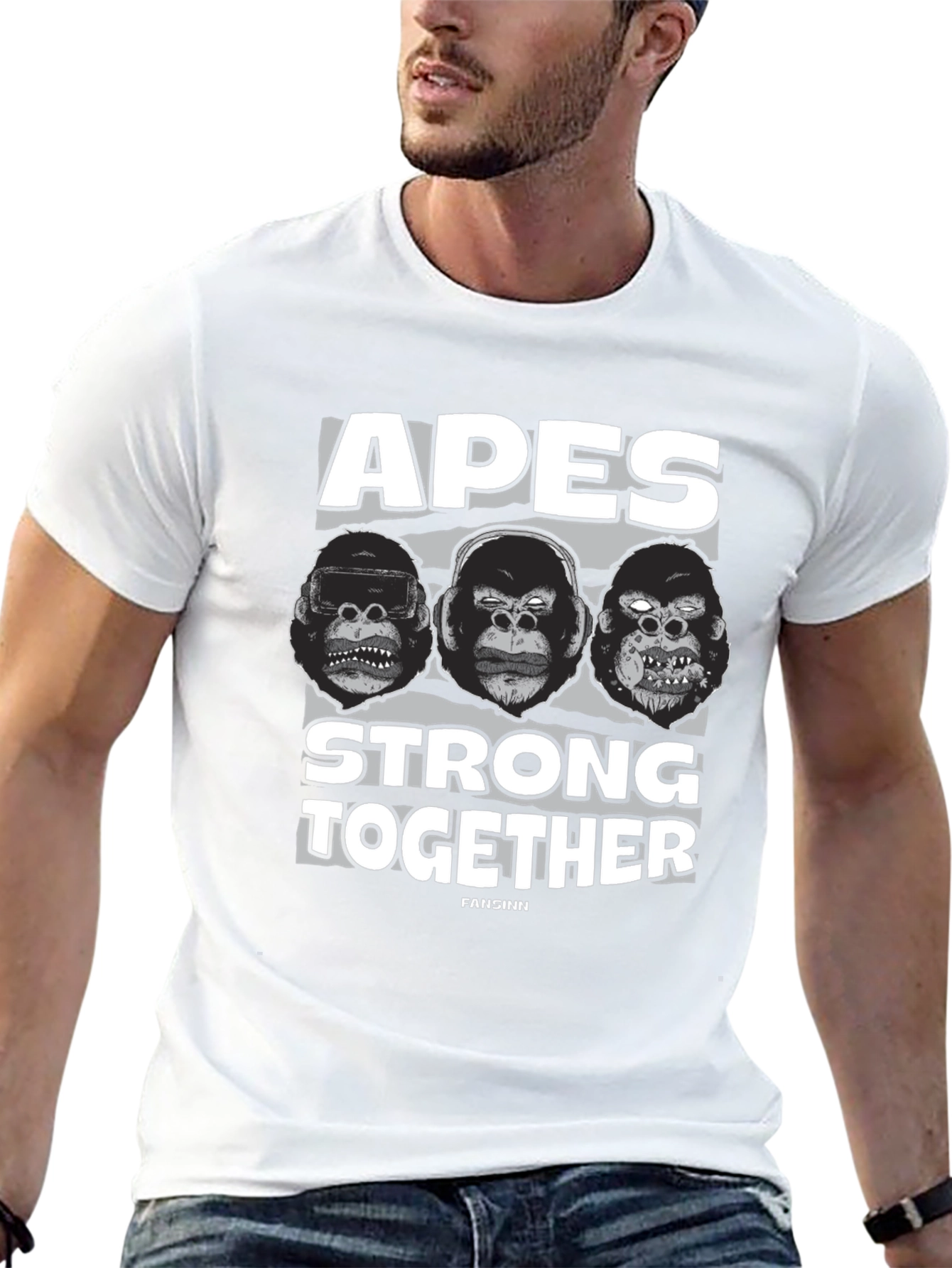 Apes Strong Together Black T-Shirt