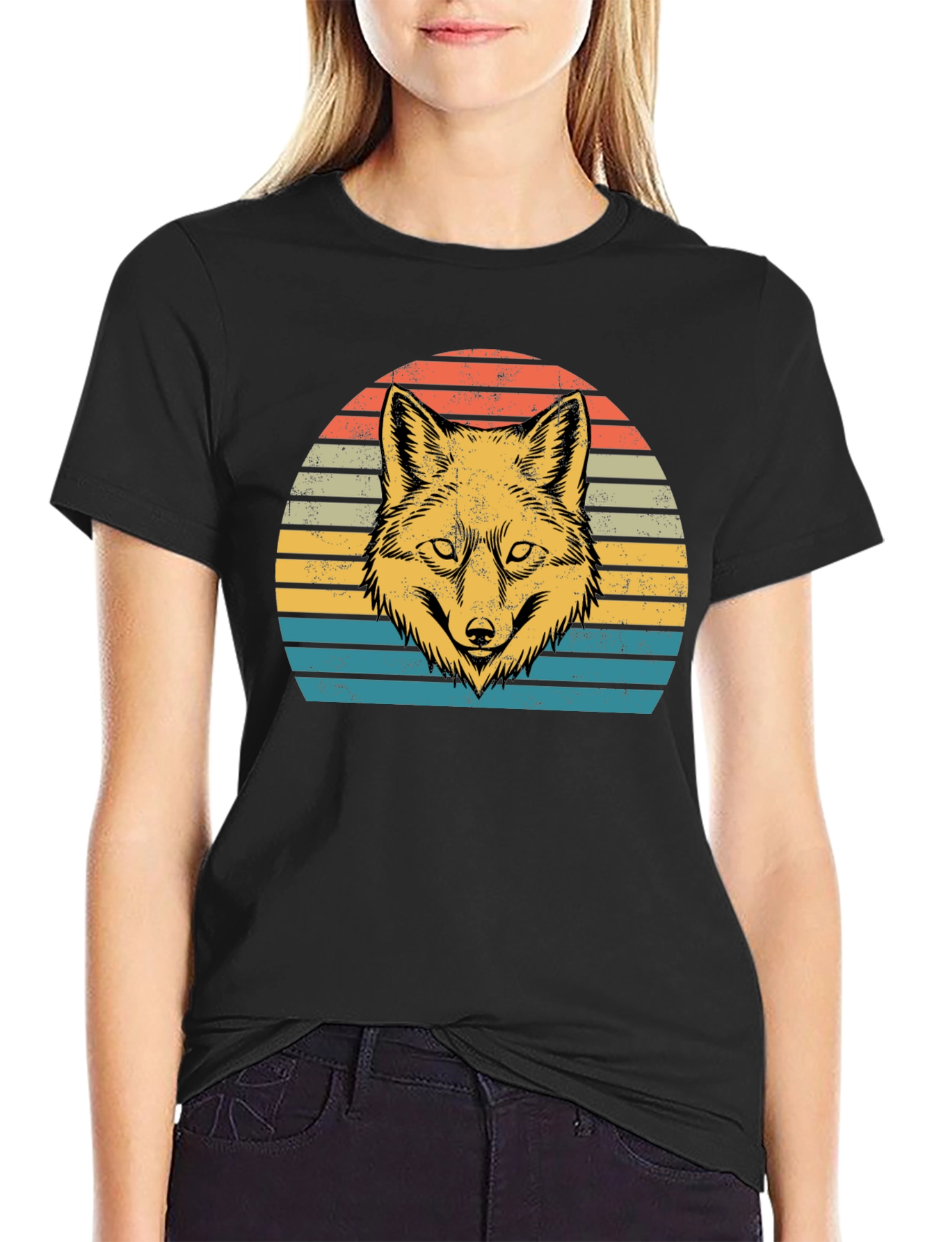 Vintage Fox Graphic Tee - Retro Style Mens T-Shirt