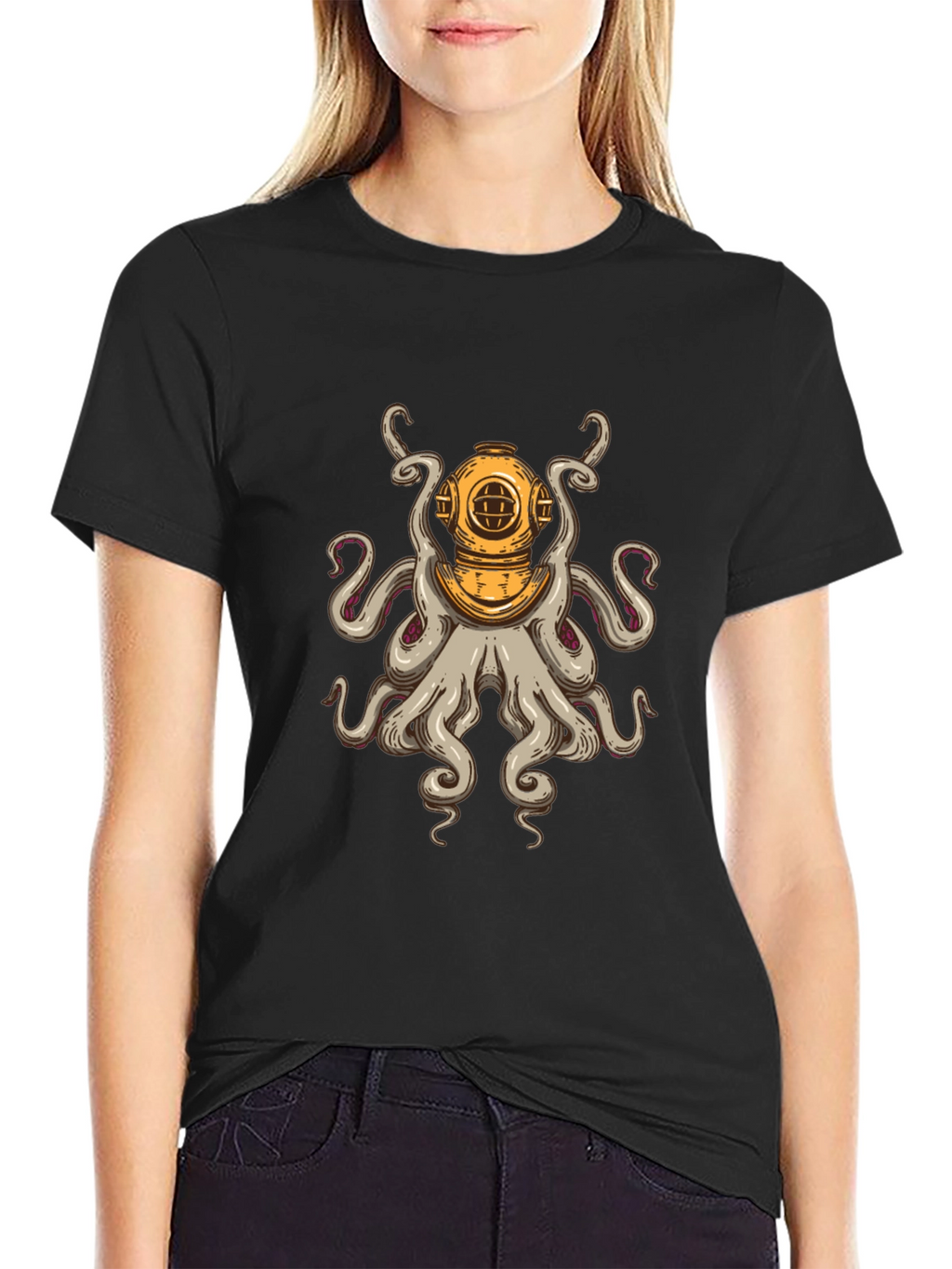 Diver Octopus T-Shirt - Unique Graphic Tee