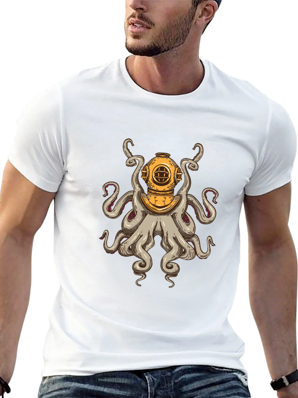 Diver Octopus T-Shirt - Unique Graphic Tee