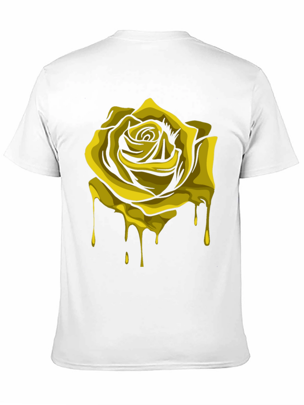 Dripping Gold Rose Graphic Black T-Shirt