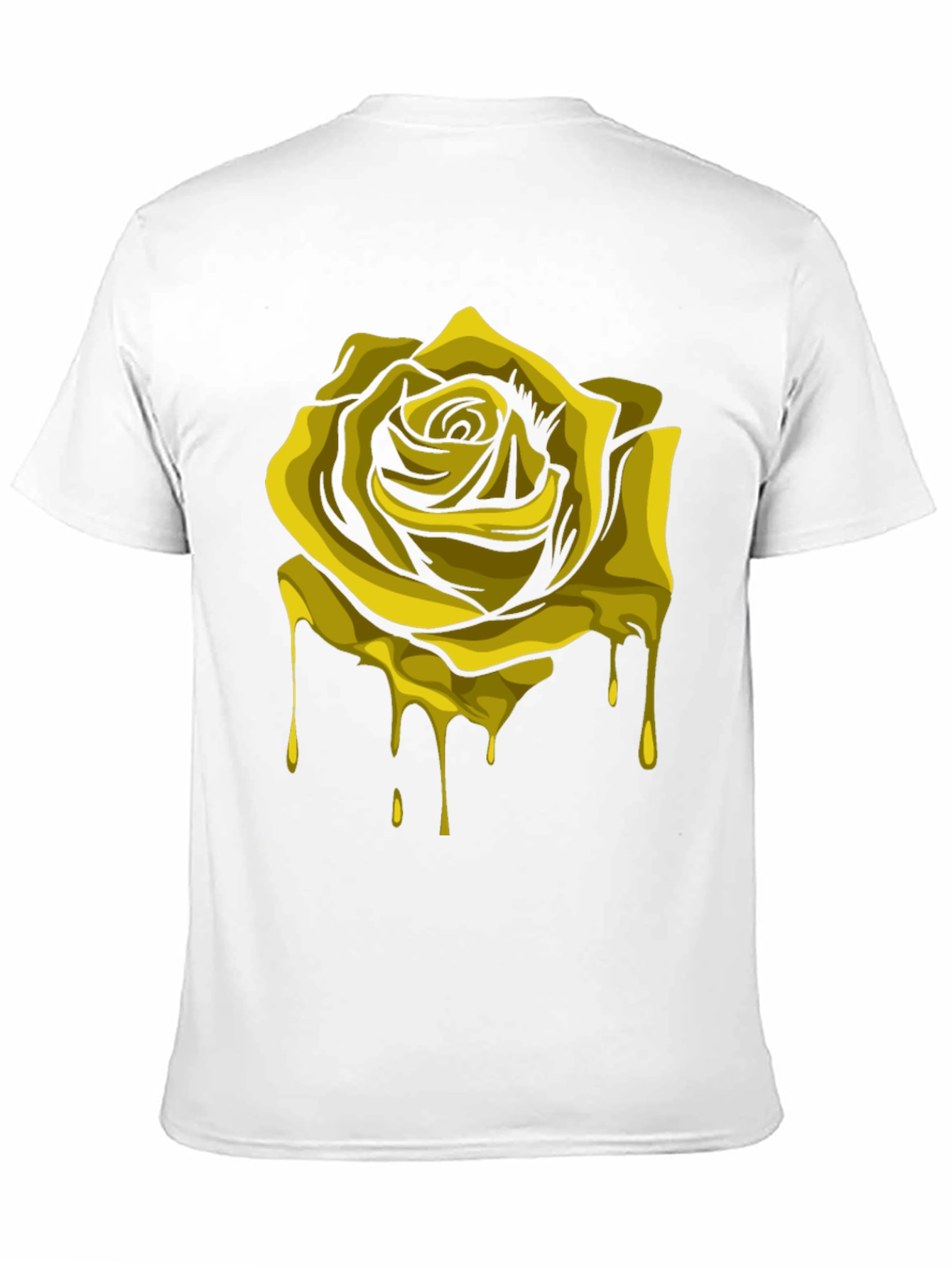 Dripping Gold Rose Graphic Black T-Shirt