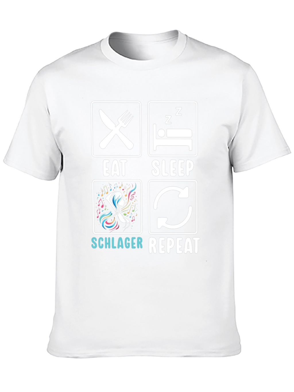 Eat Sleep Schlager Repeat Black T-Shirt