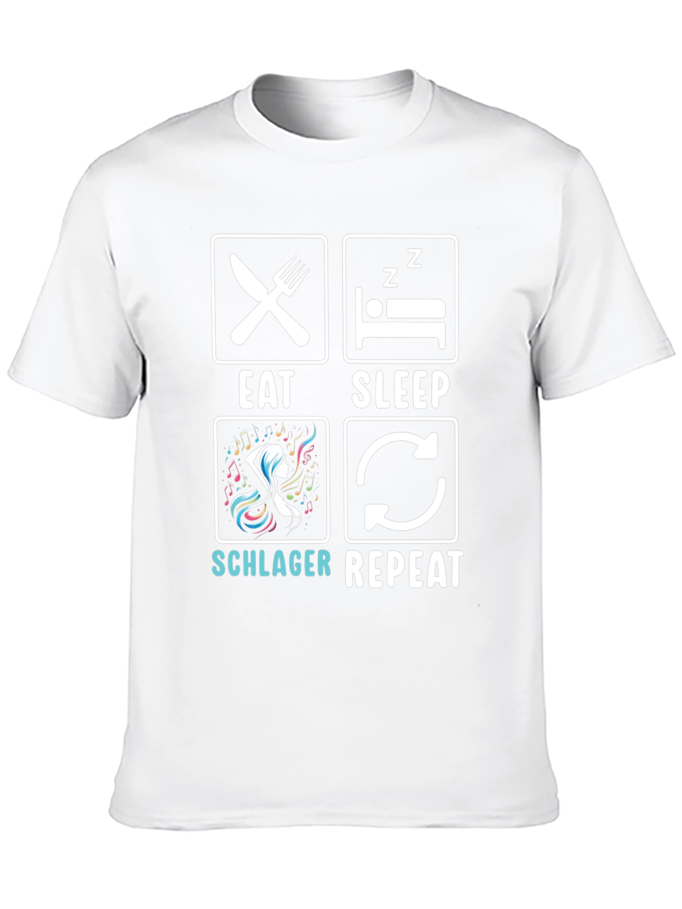 Eat Sleep Schlager Repeat Black T-Shirt